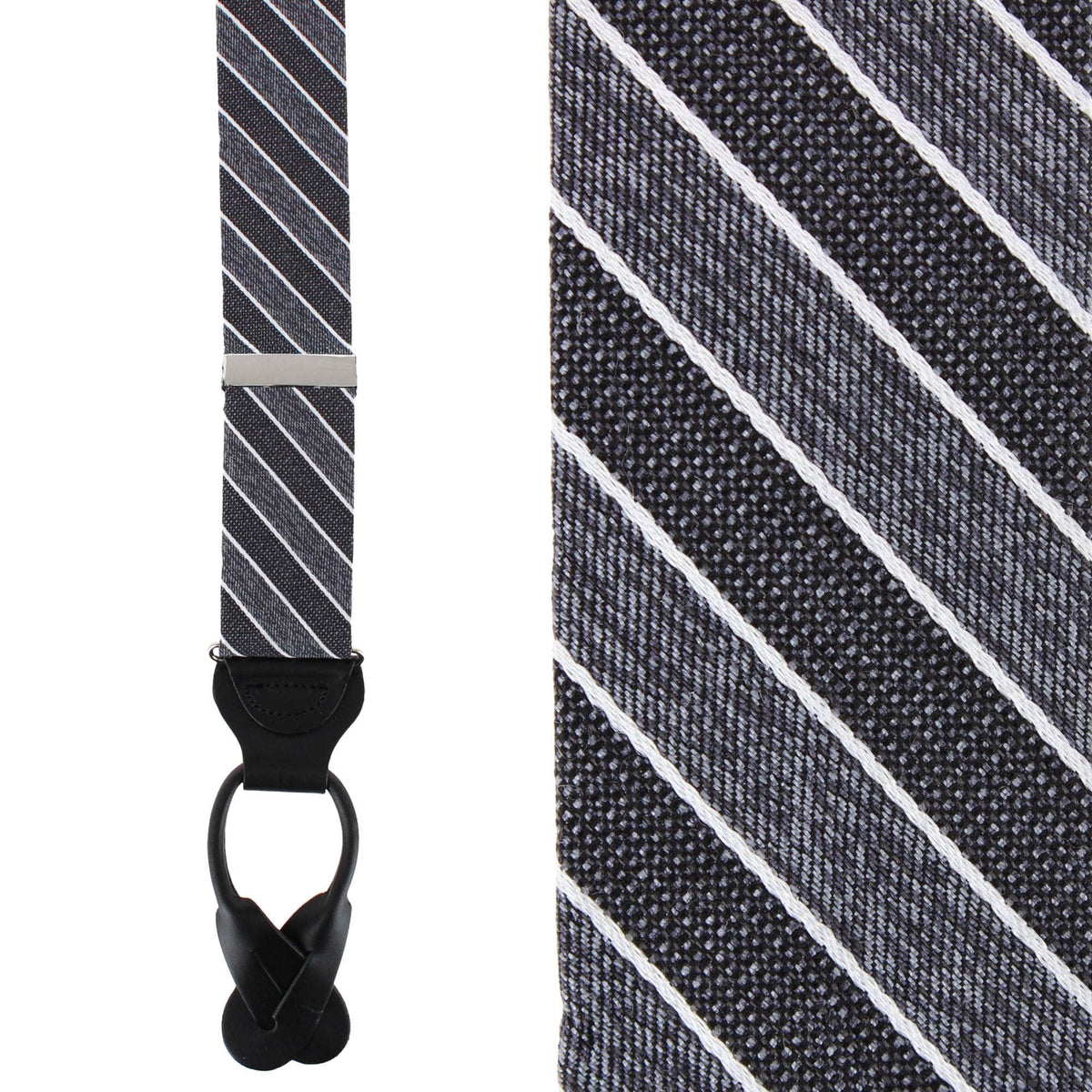 Dacari Diagonal Blocked Wool Blend Button End Braces