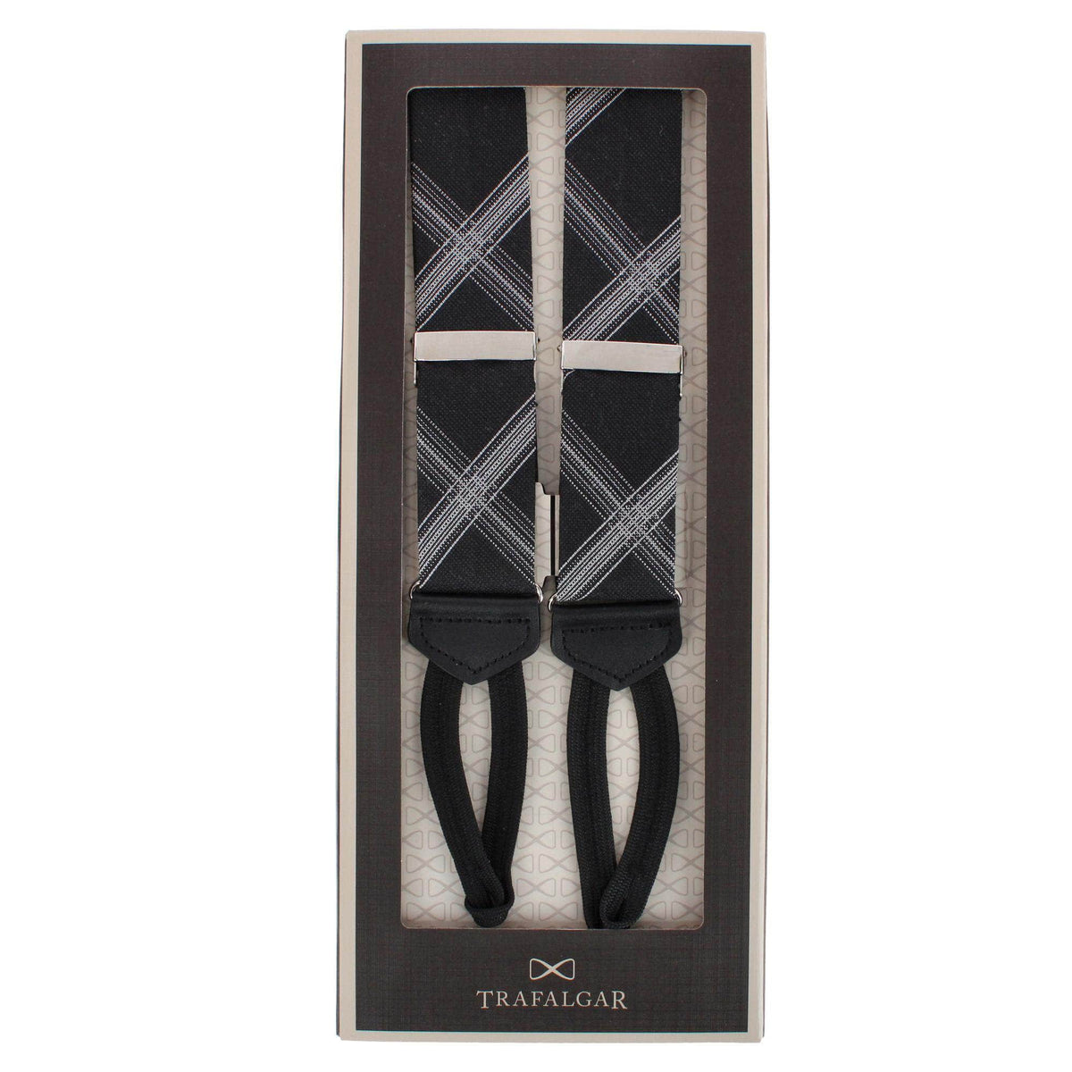 Boswell Business Patterned Wool Blend Formal End Braces - Black