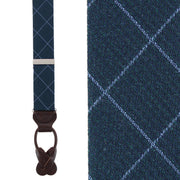 Zeke Diamond Patterned Business Wool Blend Button End Braces