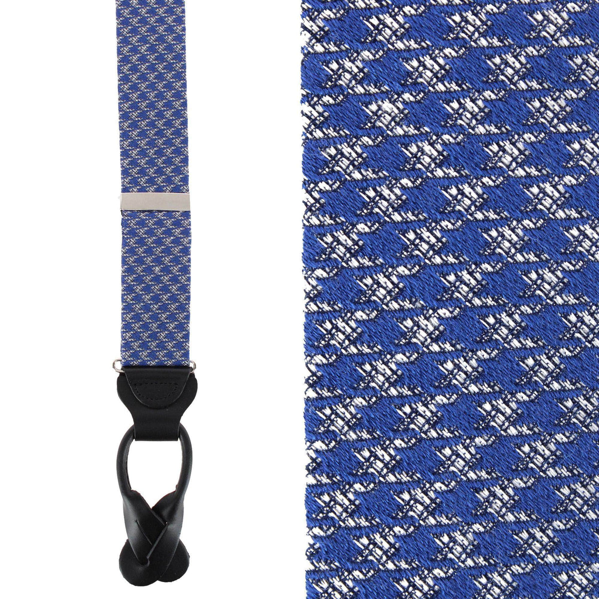 Nereus Diamond Neat Patterned Business Wool Blend Button End Braces