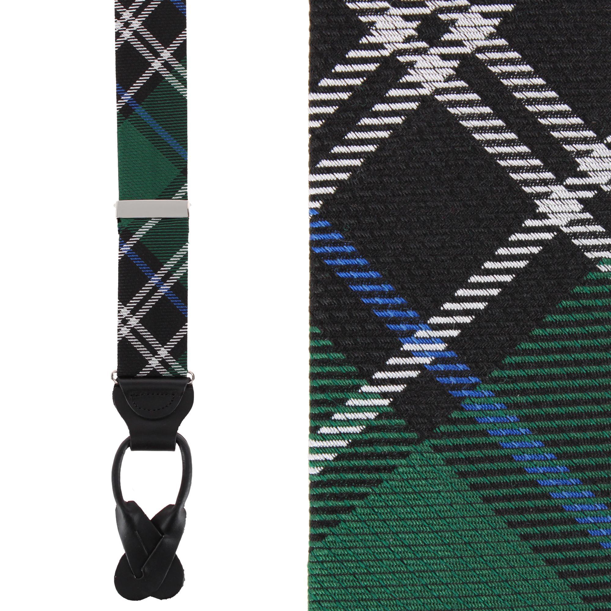 Jarlath Tartan Plaid Wool Blend Button End Braces