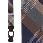Rolando Stately Plaid Wool Blend Business Button End Braces