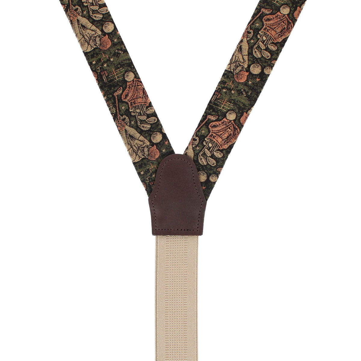 It's a Birdie Golf Silk Novelty Button End Braces - Green