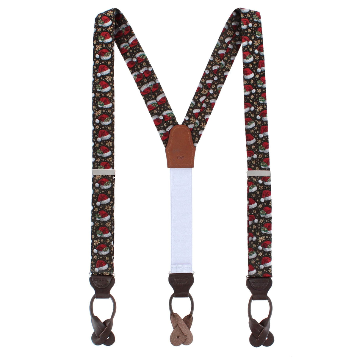 Kris Kringle's Cap Silk Novelty Button End Braces - Black