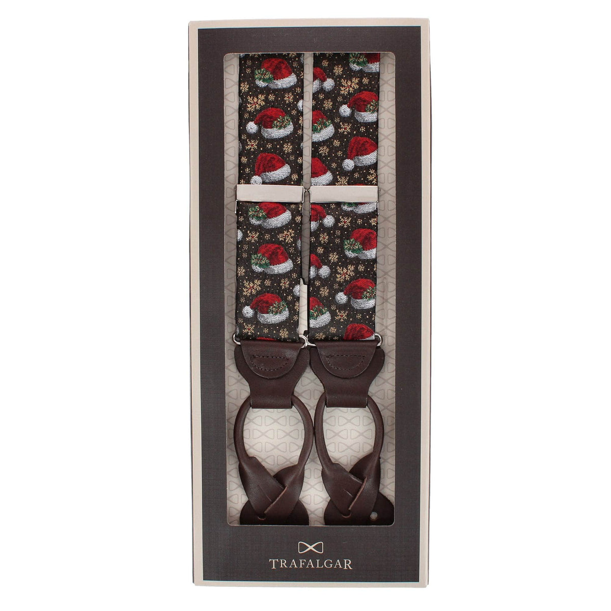 Kris Kringle's Cap Silk Novelty Button End Braces - Black