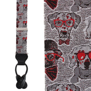 Too Cool For Obiedience School Puppy Silk Button End Braces