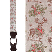 Graceful Reindeer Holiday Silk Novelty Button End Braces
