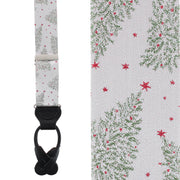 Sterling Modern Christmas Tree Novelty Silk Holiday Button End Braces