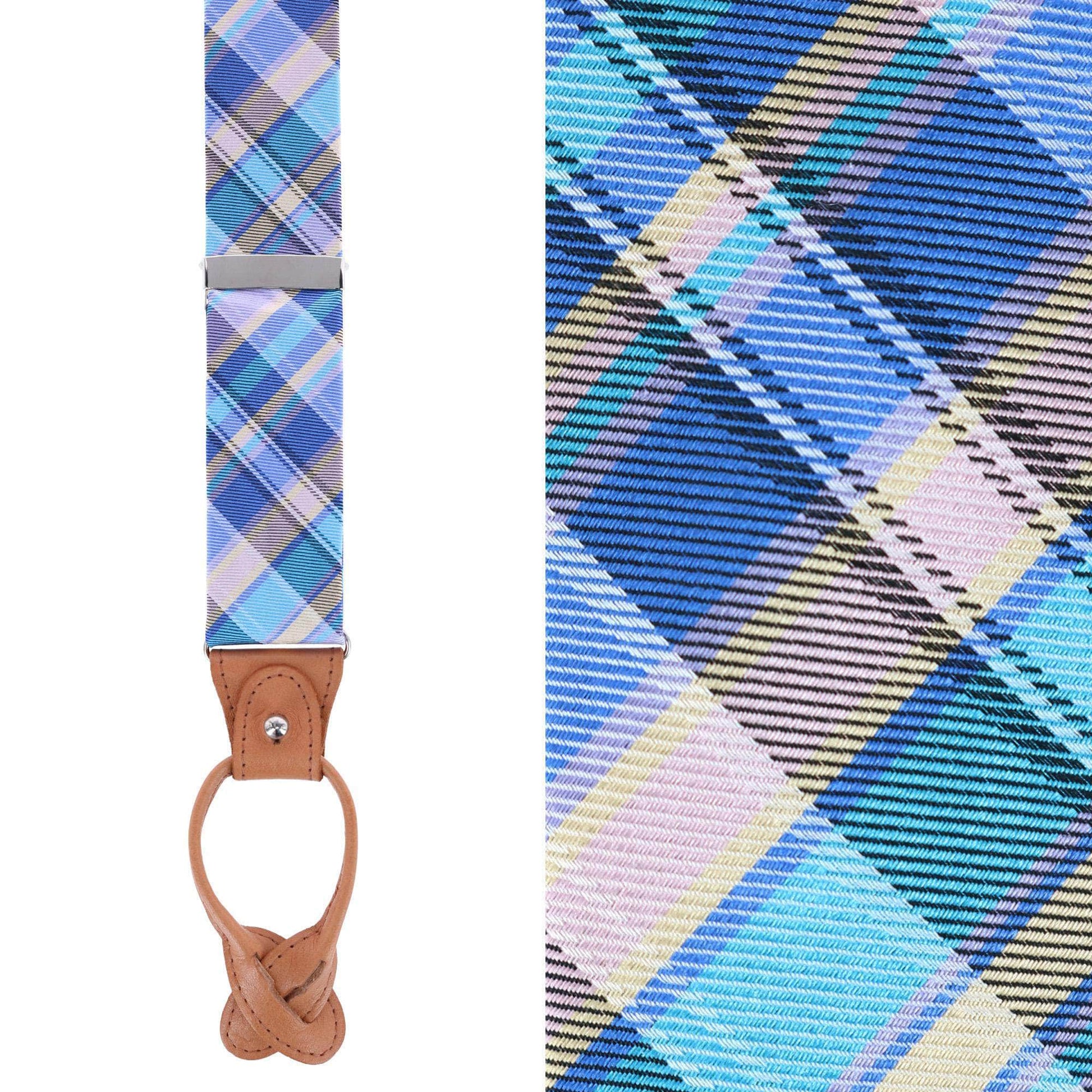 Sherwood Plaid Silk Button End Braces - Plaid 2