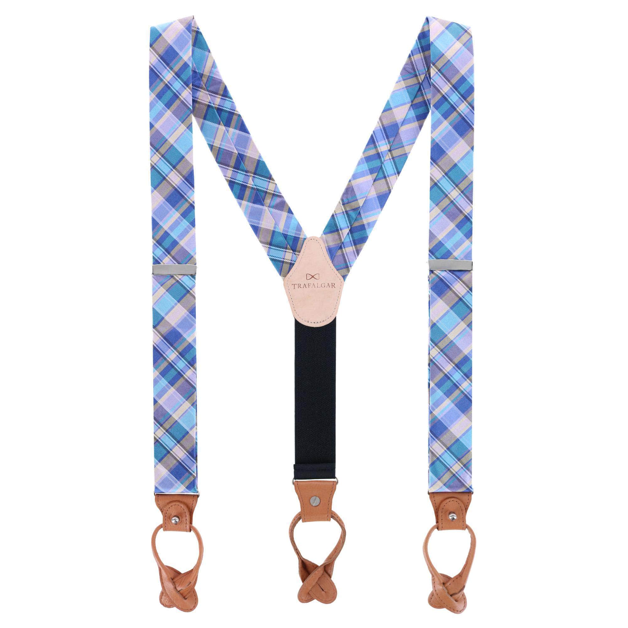 Sherwood Plaid Silk Button End Braces - Plaid 2