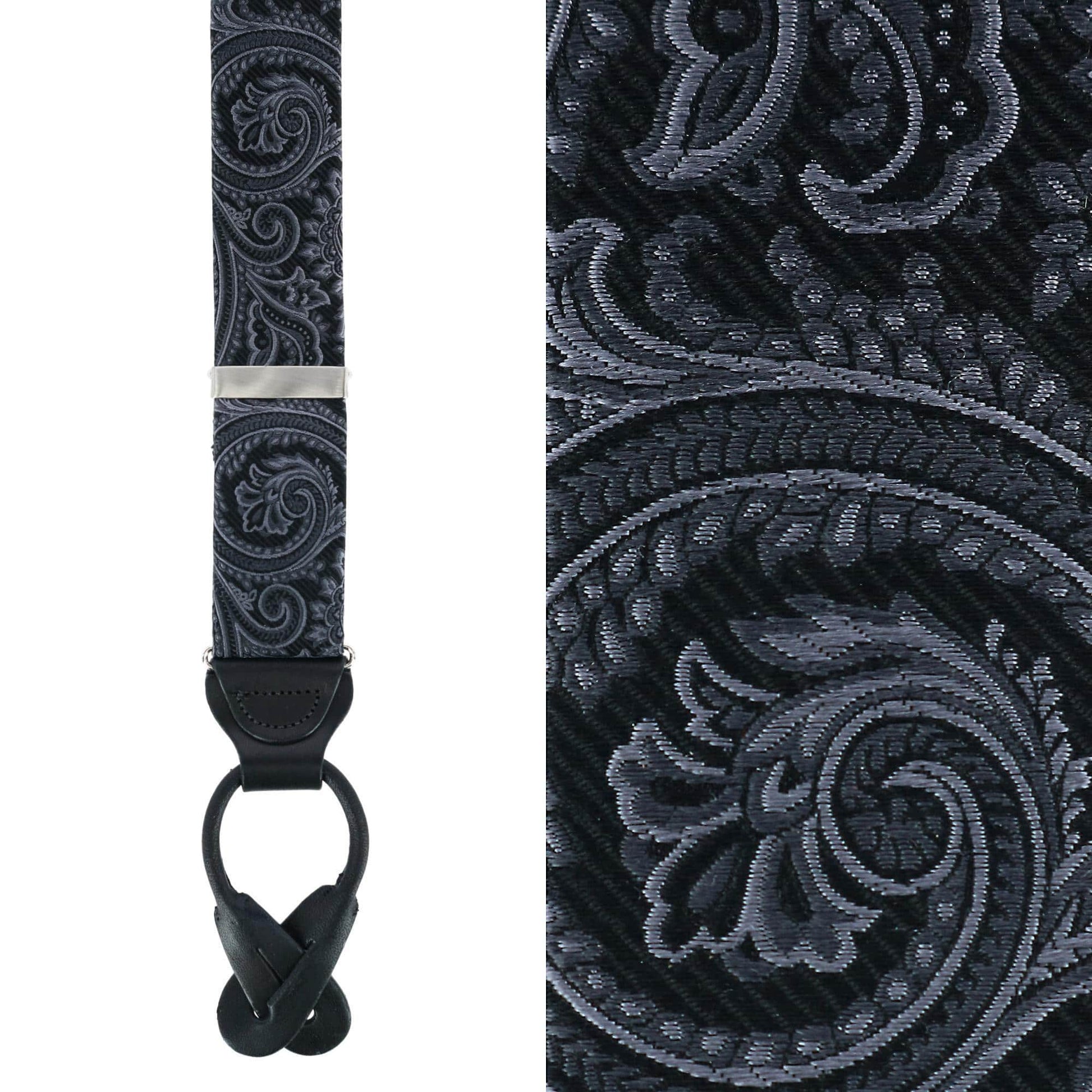 Sobee Silk Button End Braces - Black