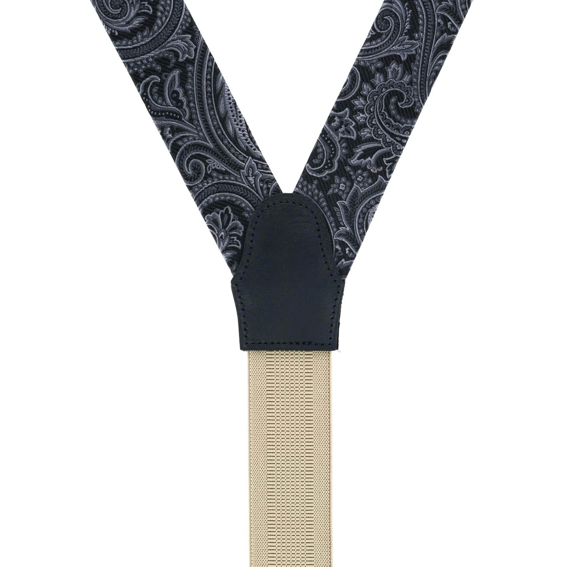 Sobee Silk Button End Braces - Black