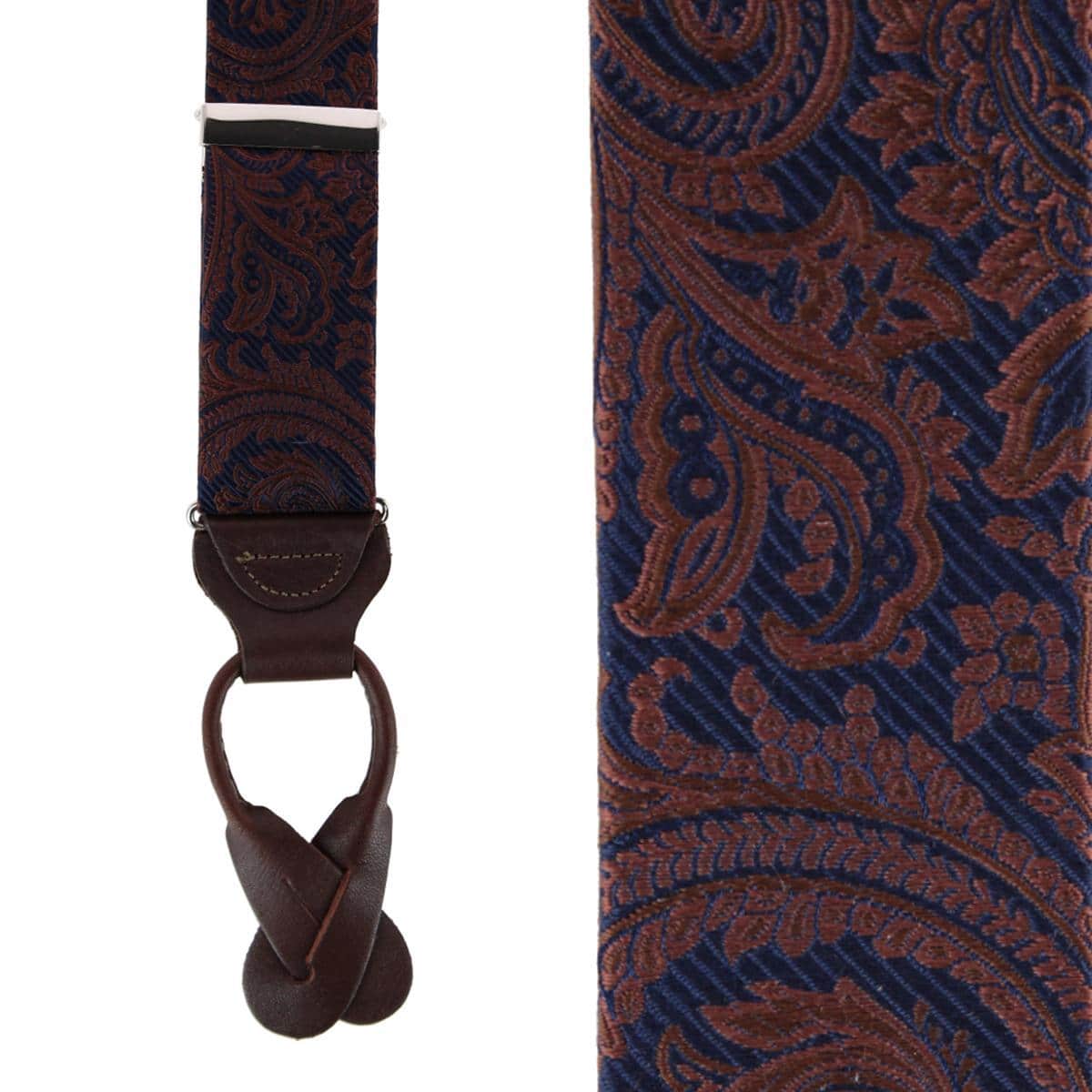 Sobee Silk Button End Braces - Brown