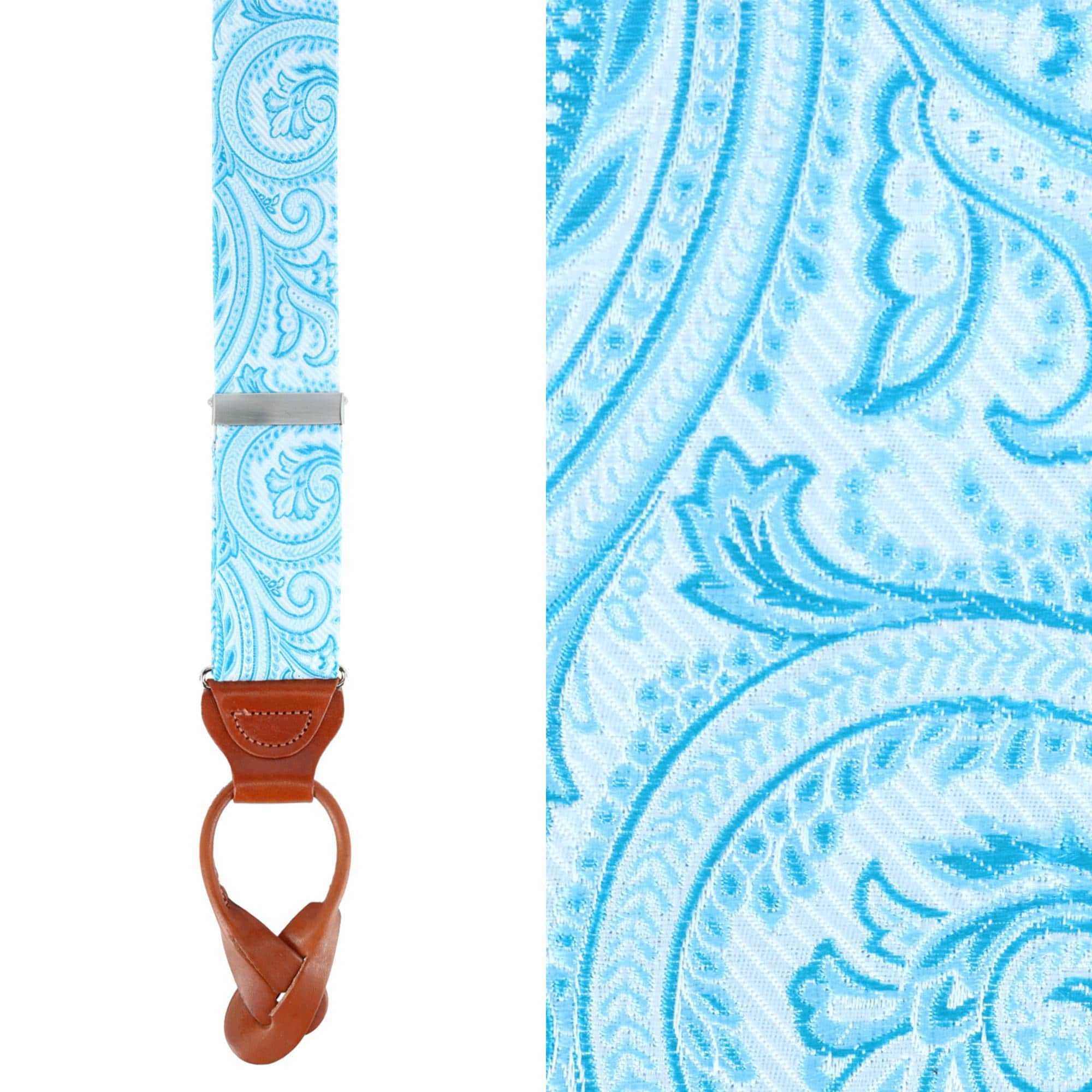Sobee Silk Button End Braces - Blue