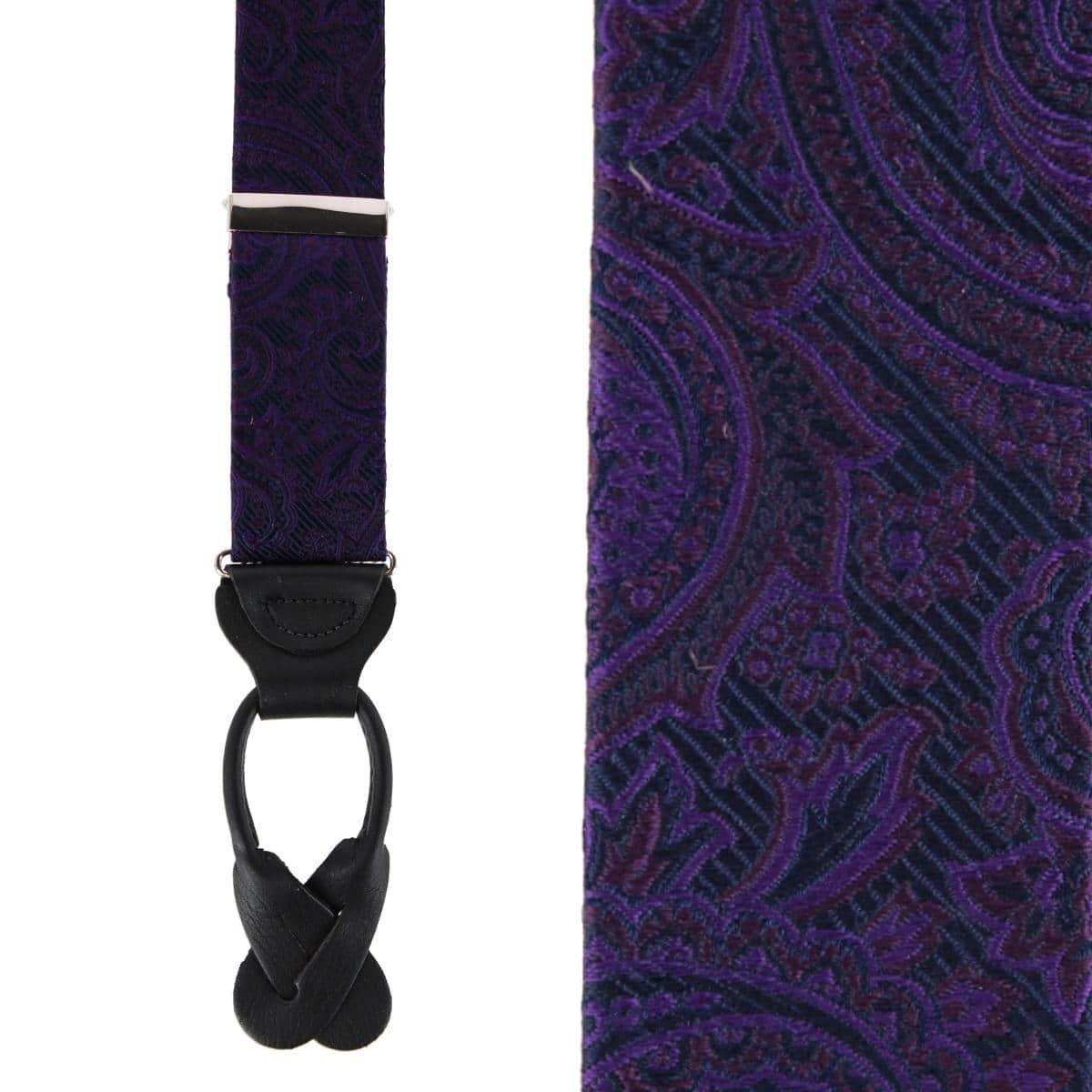 Sobee Silk Button End Braces - Purple