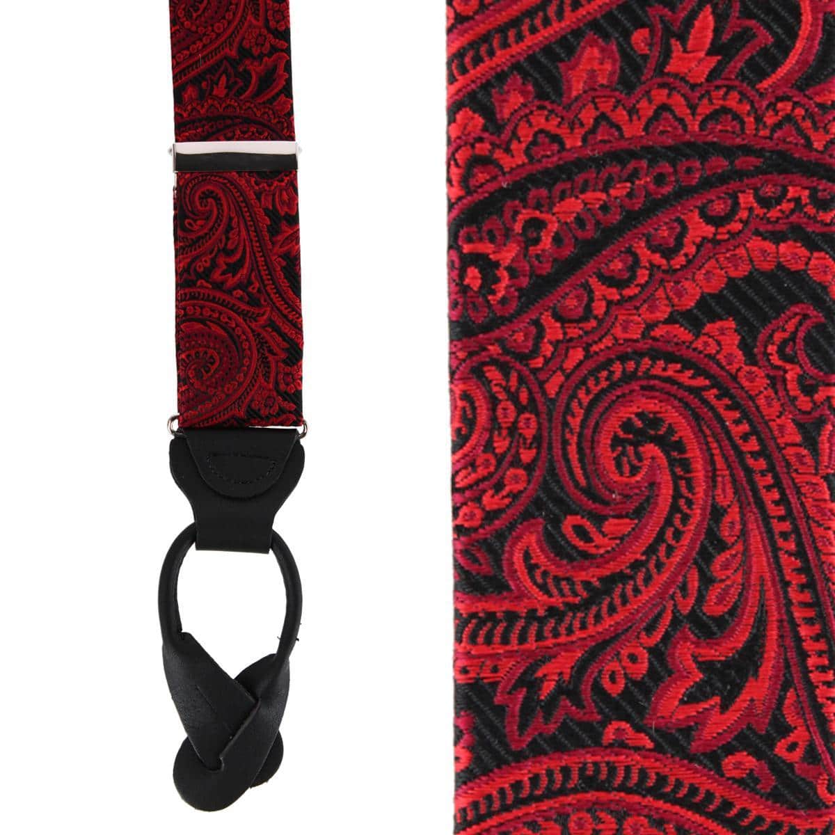 Sobee Silk Button End Braces - Red