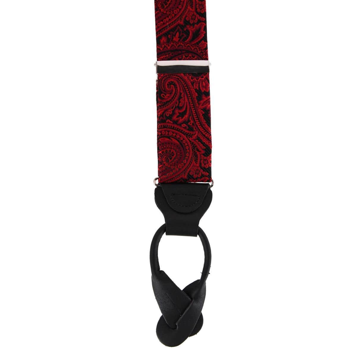 Sobee Silk Button End Braces - Red