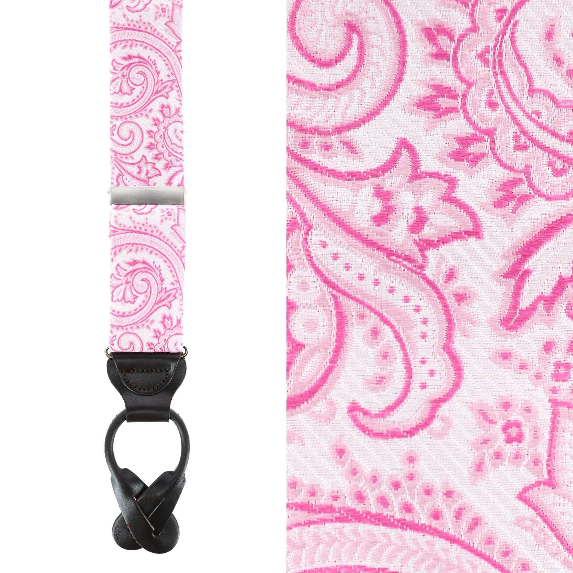 Sobee Silk Button End Braces - Pink