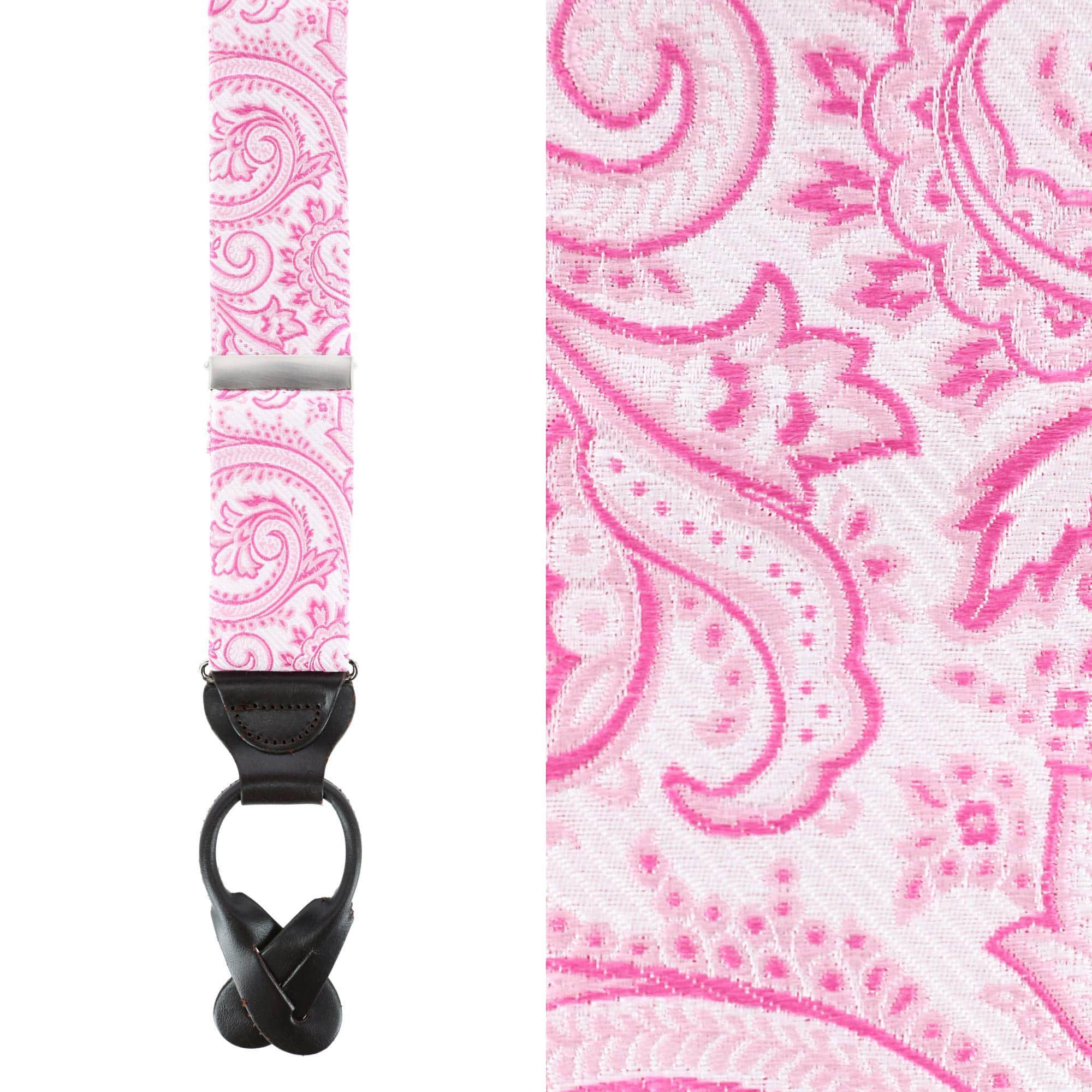 Sobee Silk Button End Braces - Pink