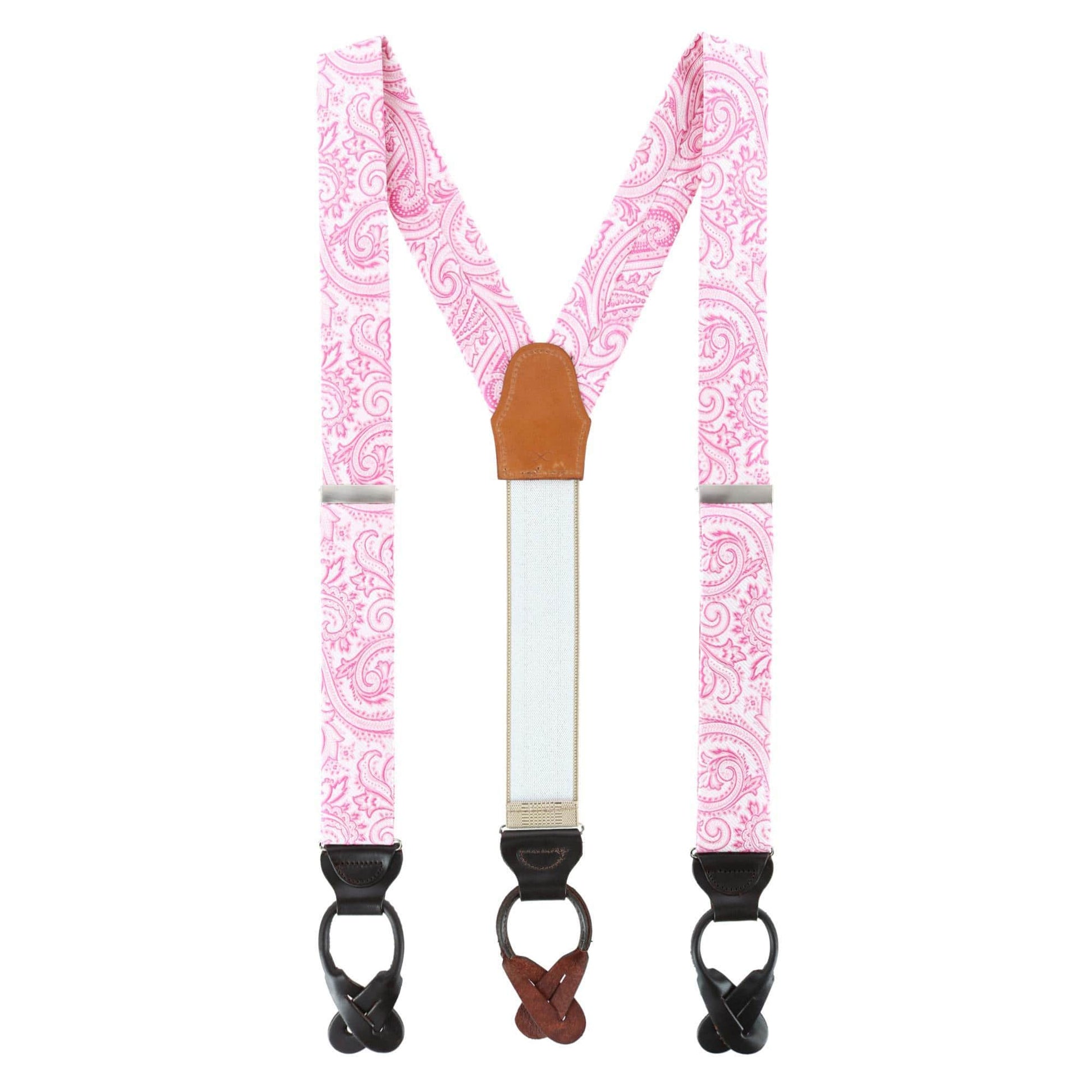 Sobee Silk Button End Braces - Pink