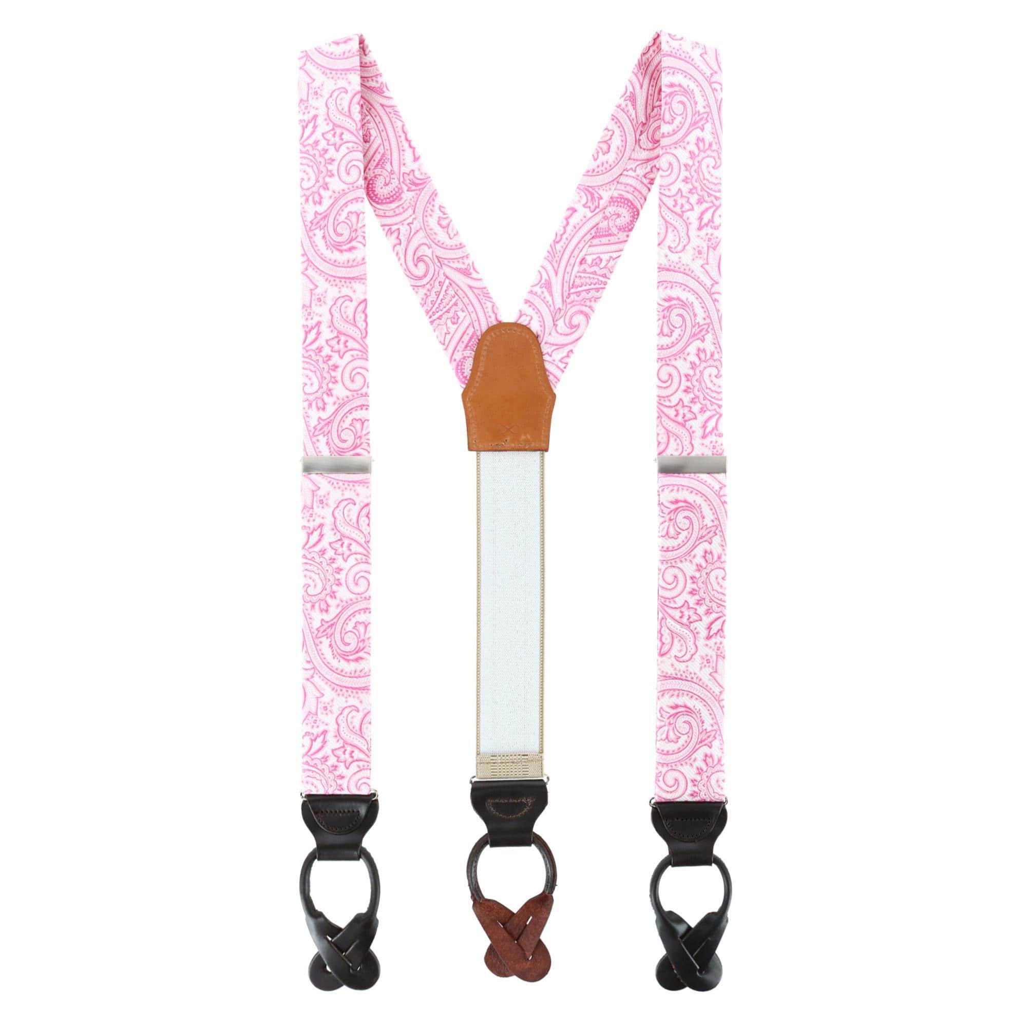 Sobee Silk Button End Braces - Pink