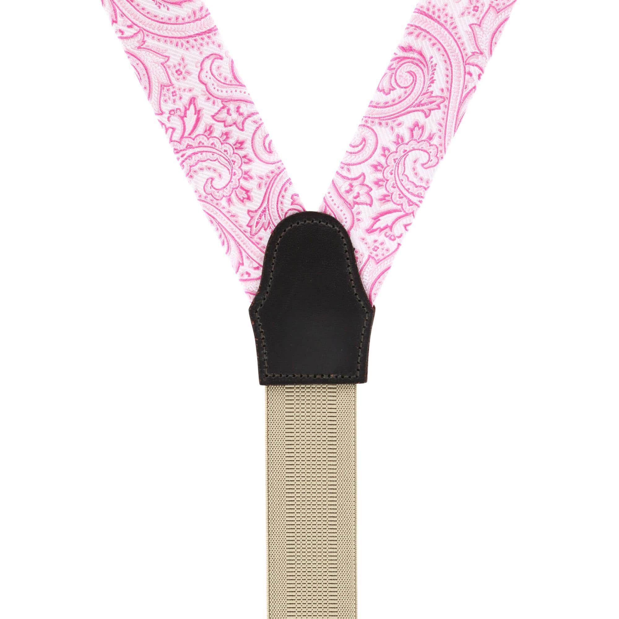 Sobee Silk Button End Braces - Pink