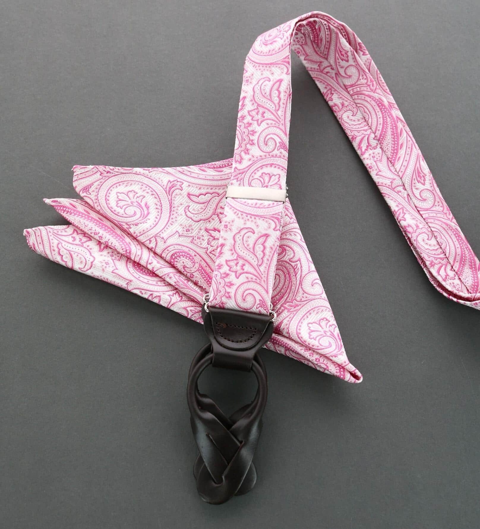 Sobee Silk Button End Braces - Pink