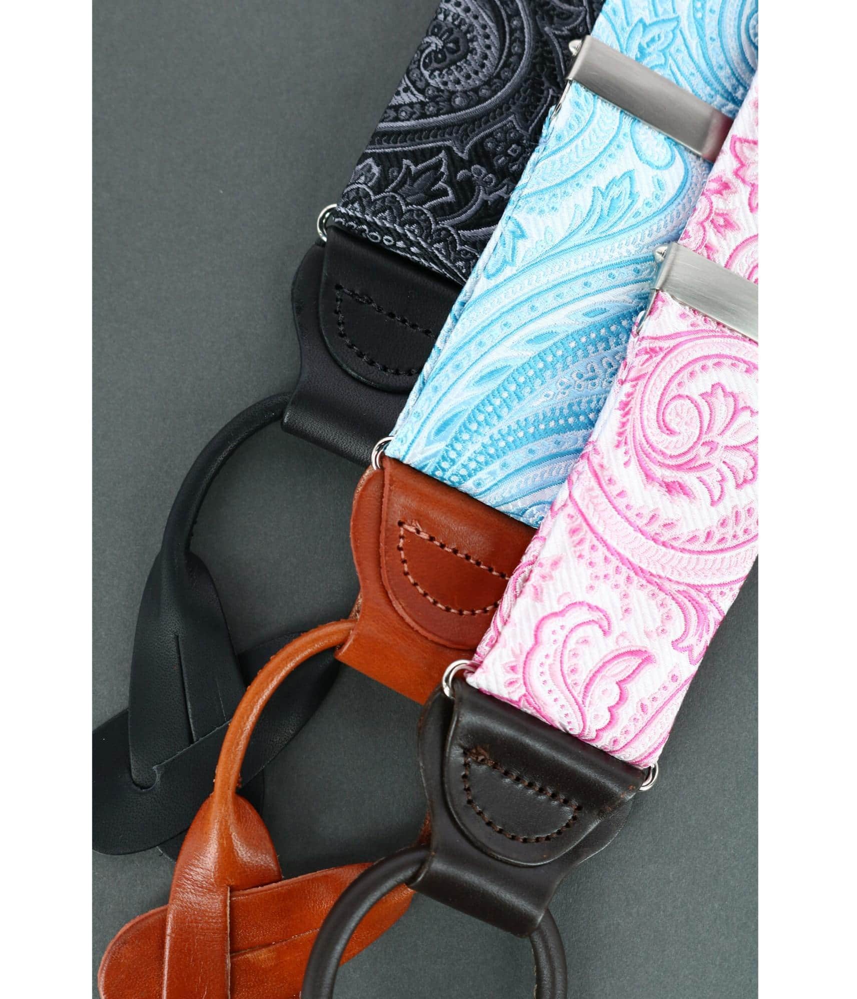 Sobee Silk Button End Braces - Pink