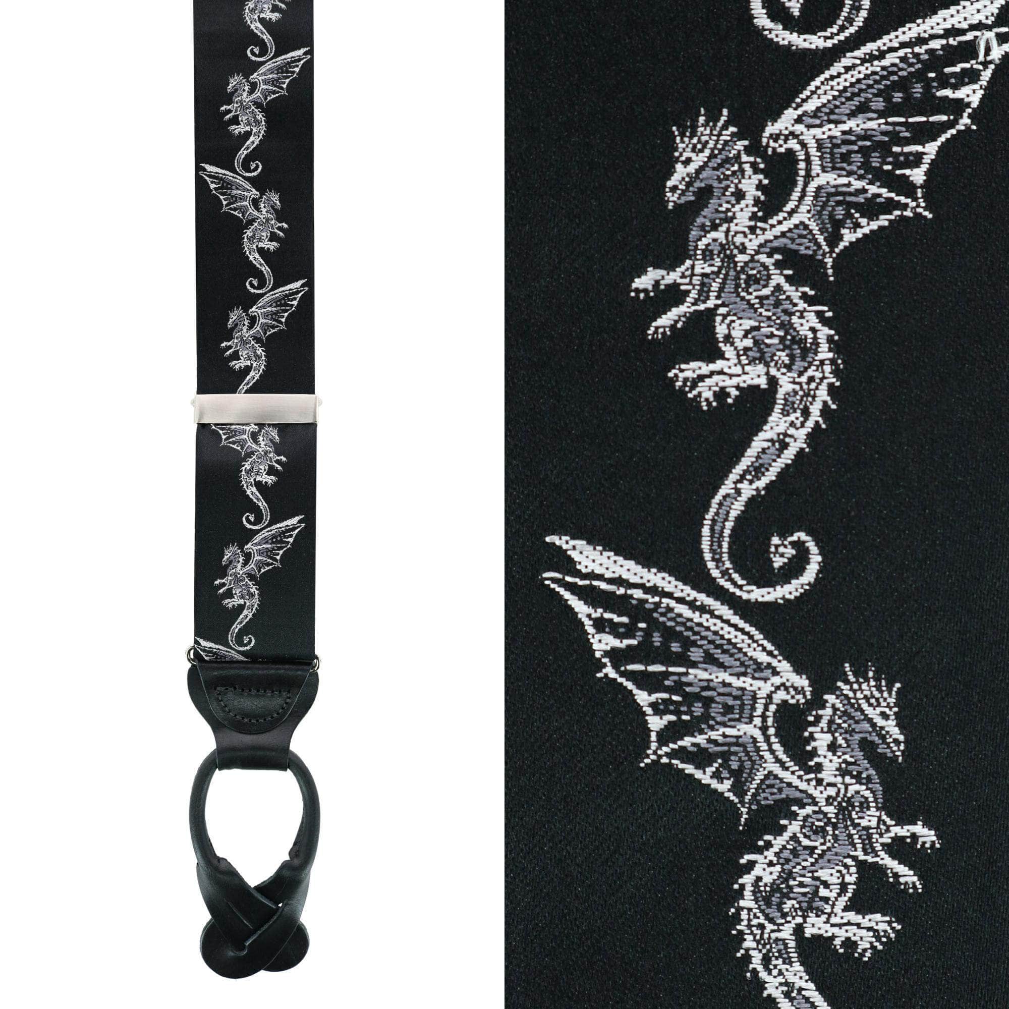 Guardian of Freedom Tribal Dragon Silk Button End Braces by