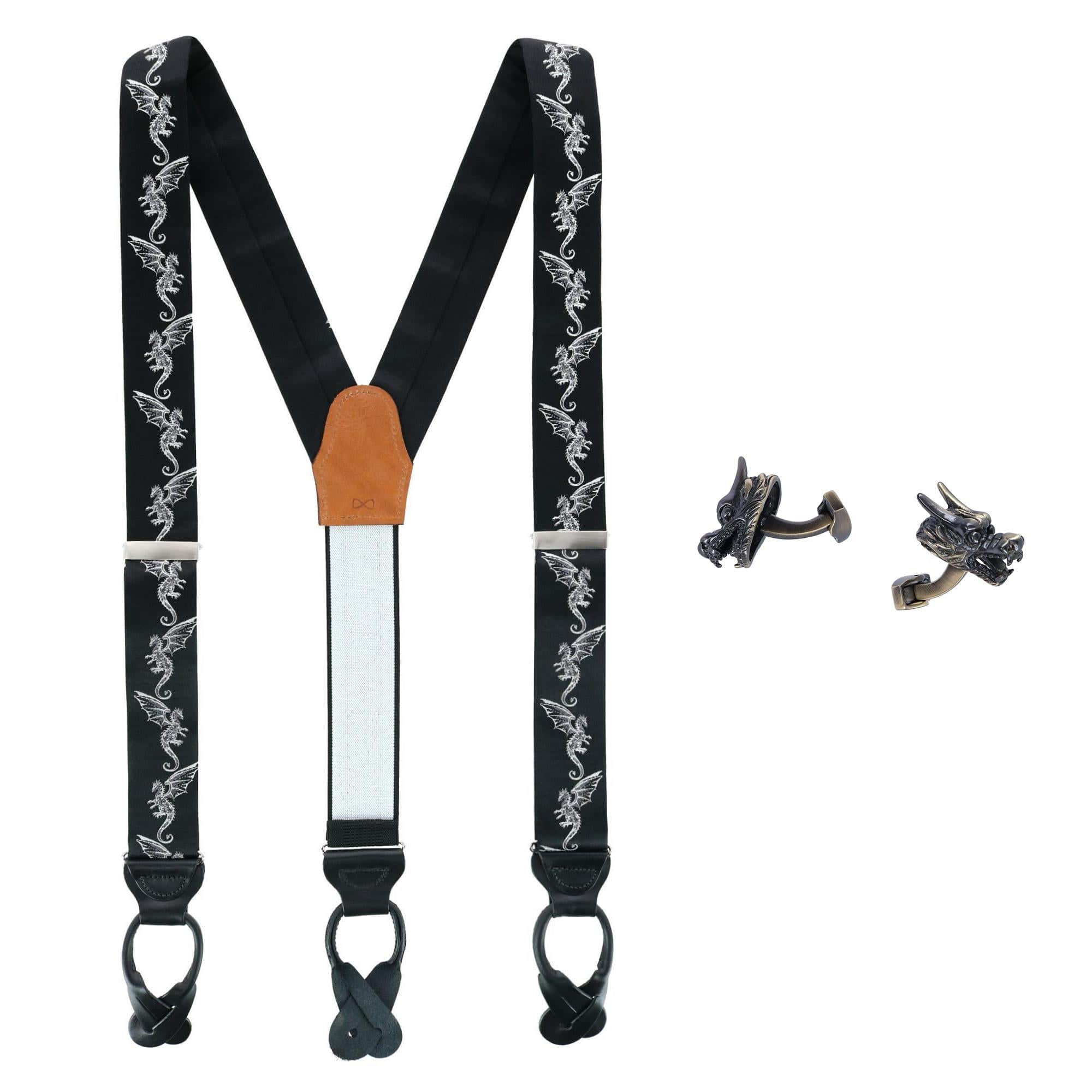 Guardian of Freedom Silk Brace and Brass Cufflink Set - Black