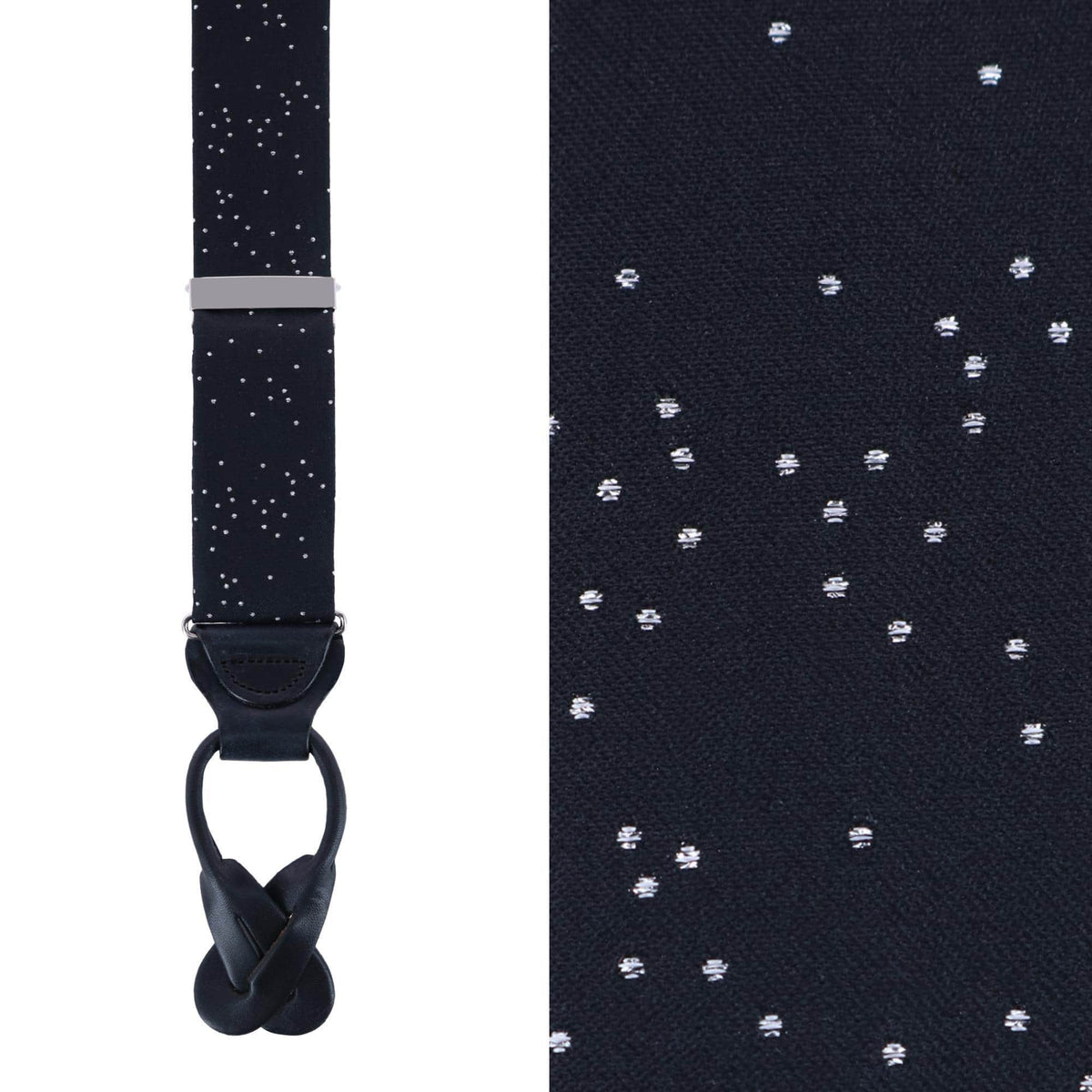 Mystere Metallic Star Light Silk Button End Braces