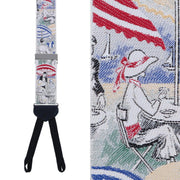 Retro Pattern Day At The Beach Limited Run Silk Braces