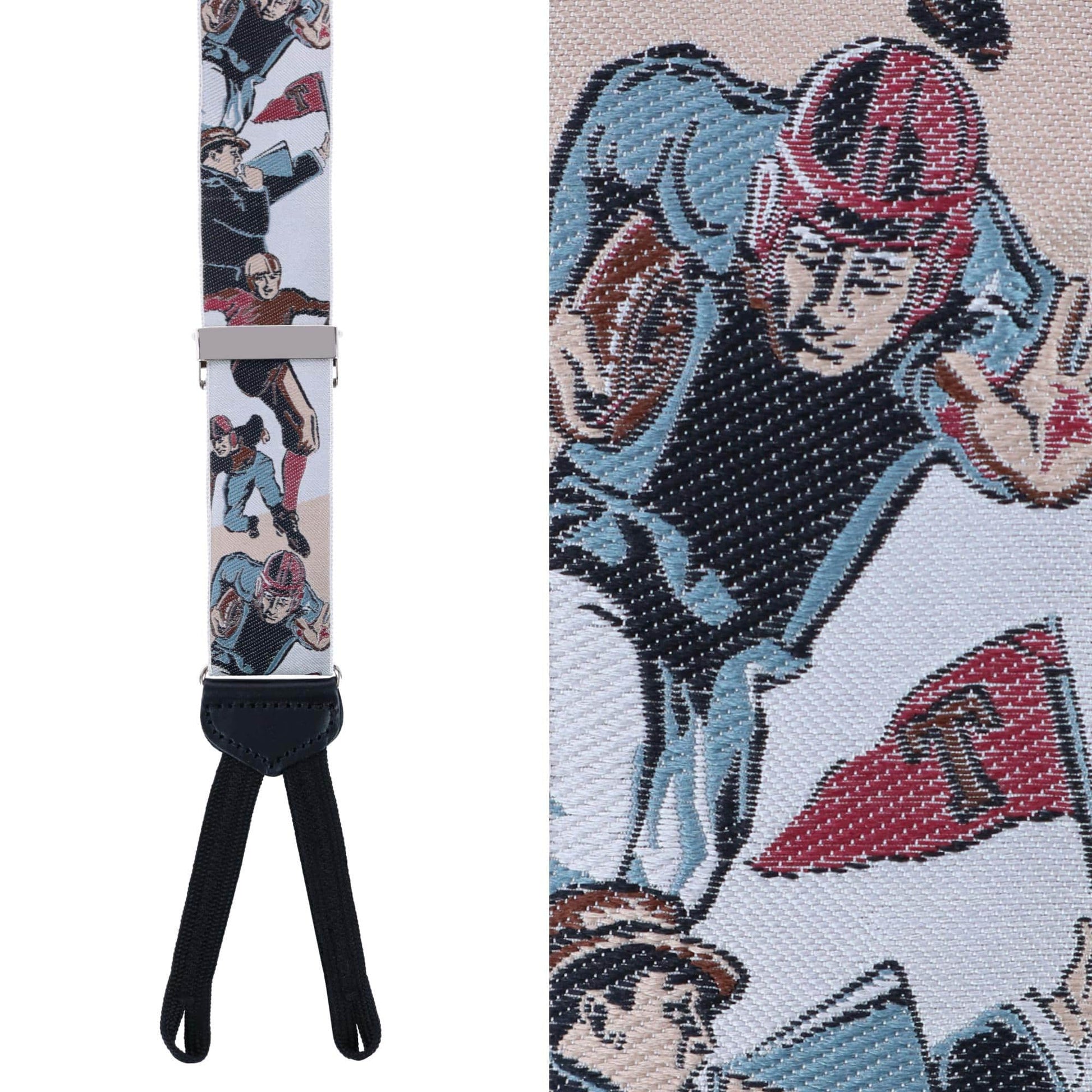 Retro Pattern Leatherheads Limited Run Silk Braces - Multiple