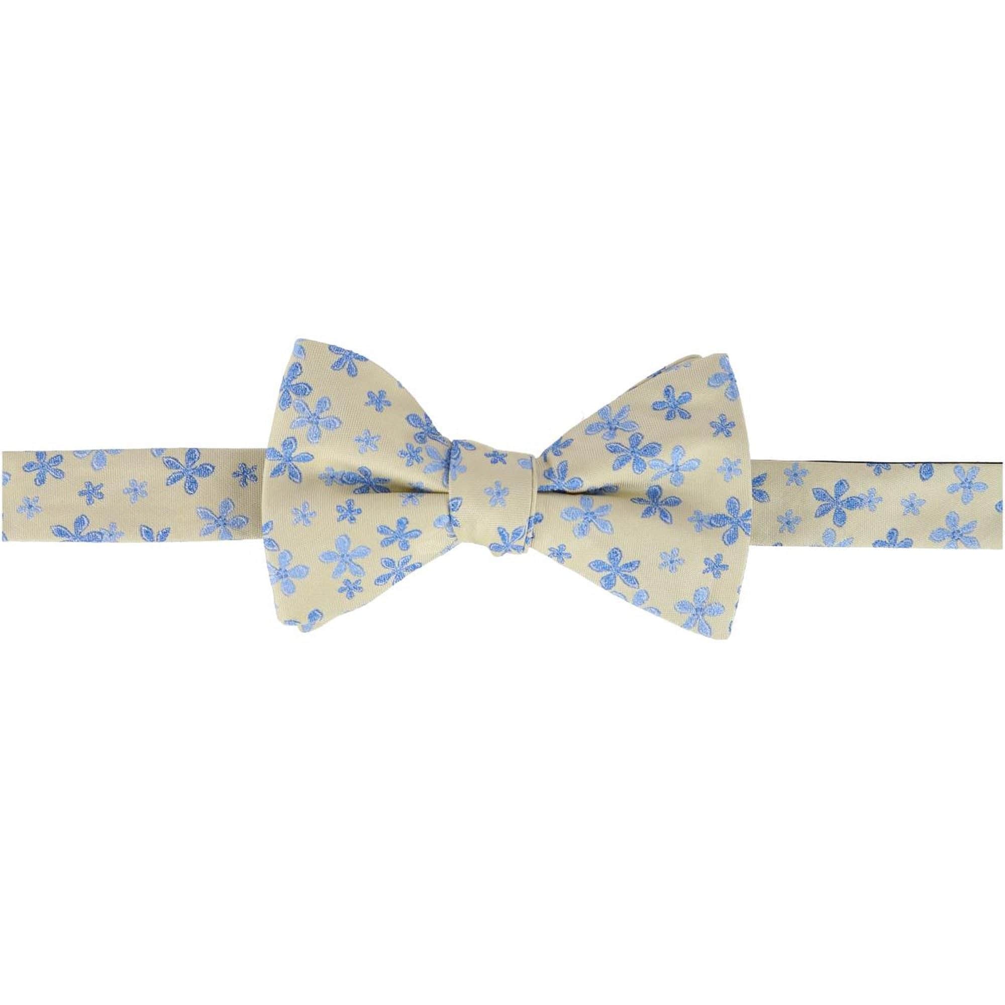 Weldon Floral Silk Braces and Bow Tie Bundle - Yellow with Light Blue