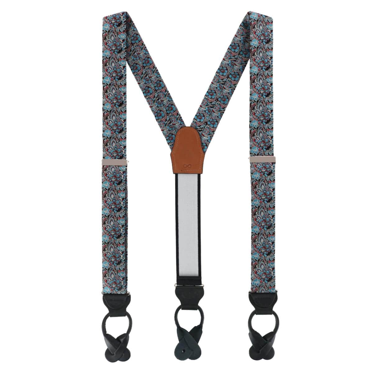 Enzo Exploded Floral Silk Button End Braces - Multiple Colors