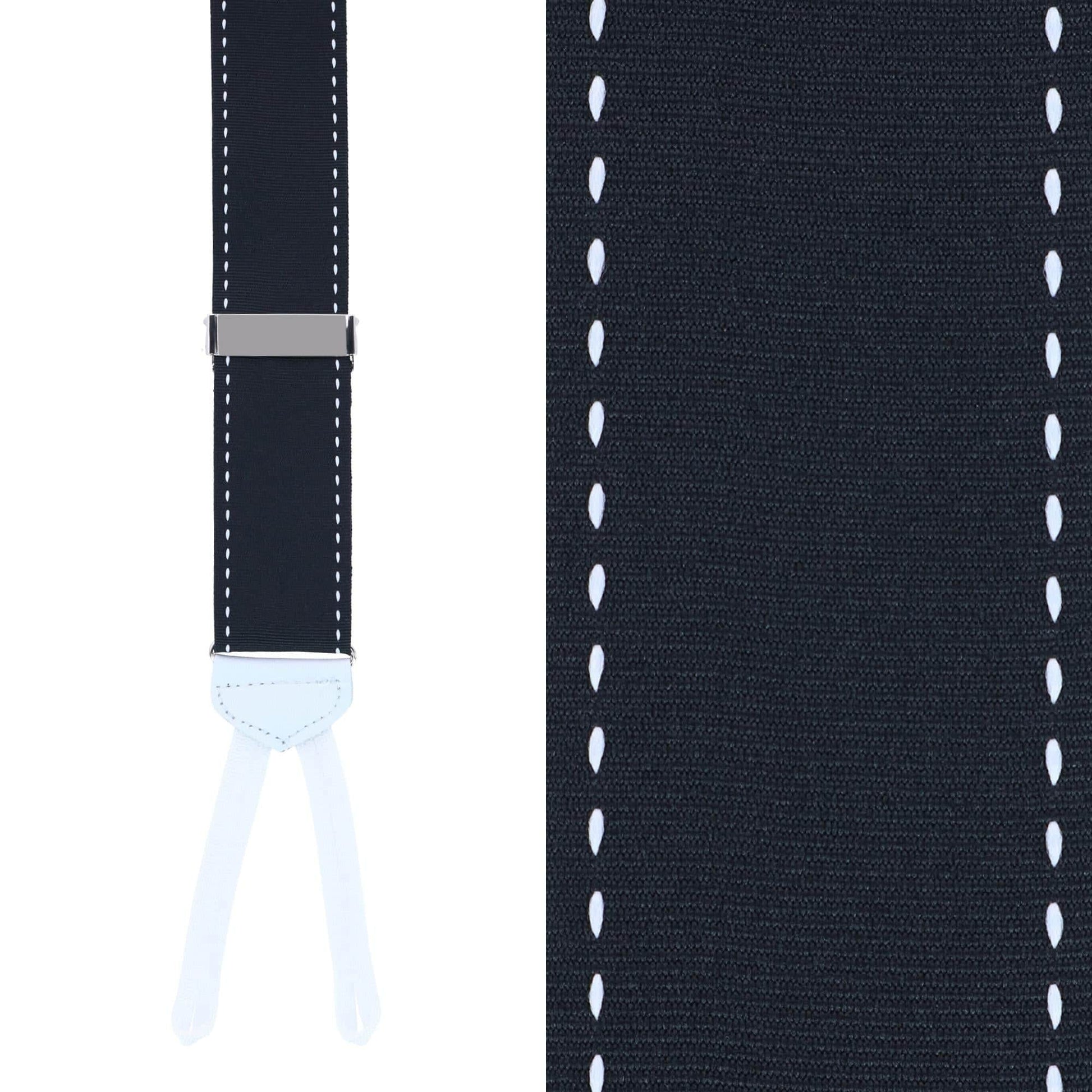 Freeman Edge Stitching Runner End Ribbon Braces - Black