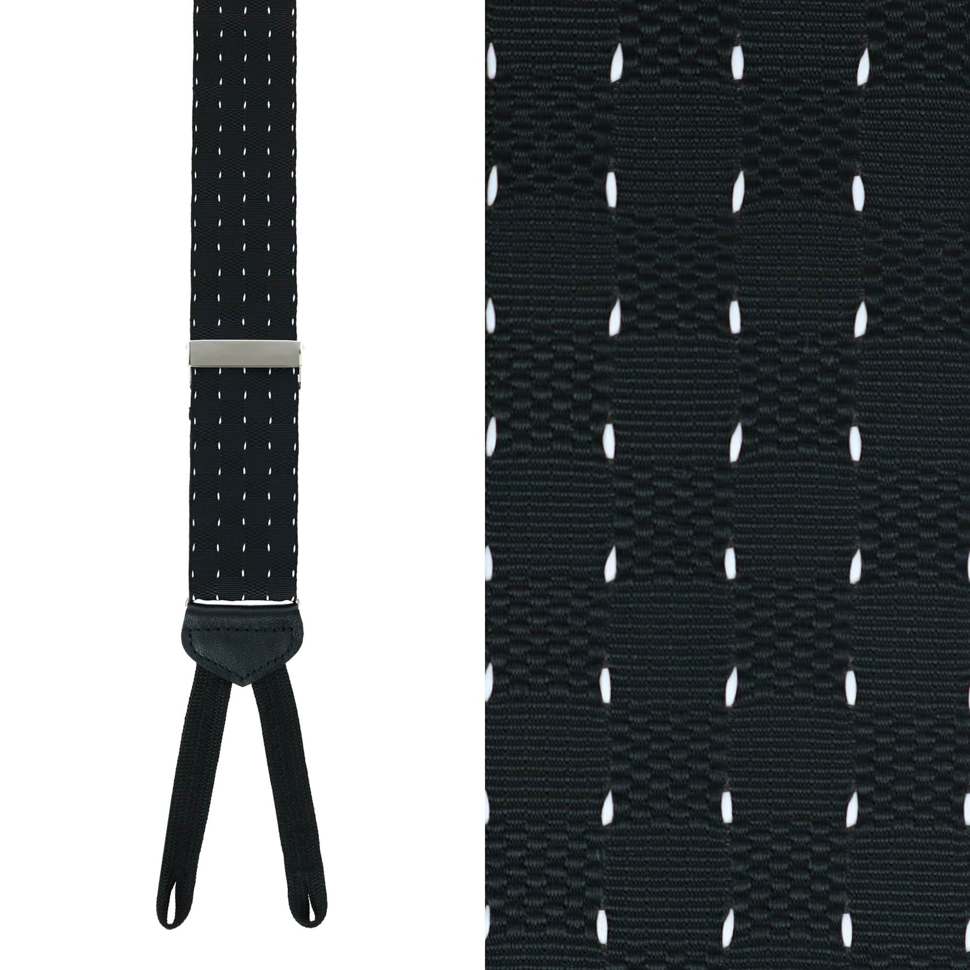 Pin Dot Formal End Braces - Black/White