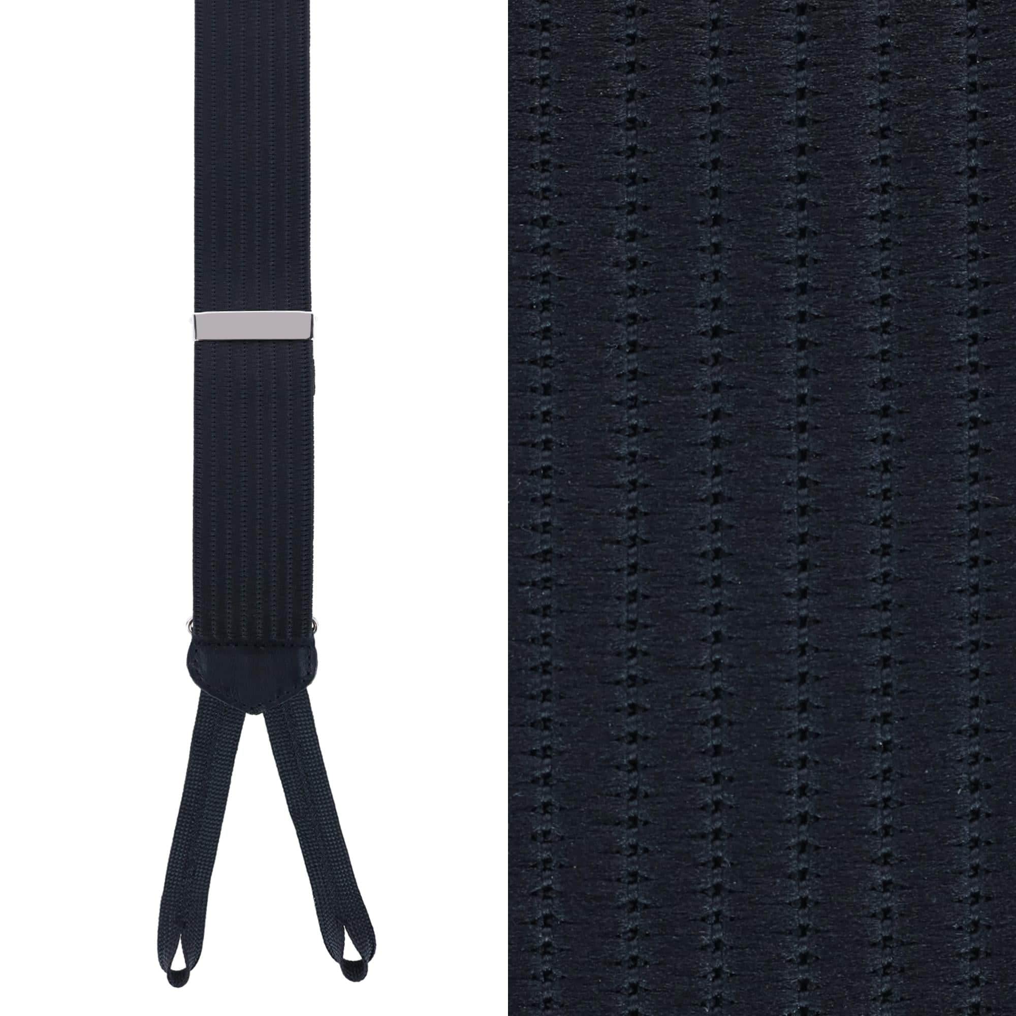 Regal 35mm Vertical Striped Formal End Braces - Black