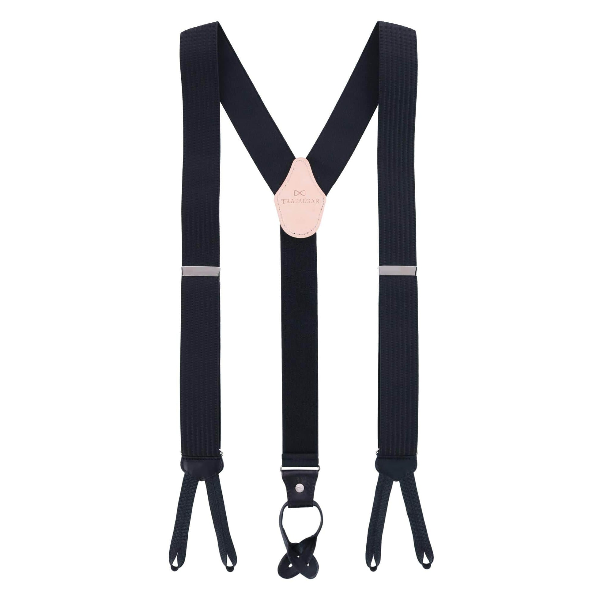 Regal 35mm Vertical Striped Formal End Braces - Black