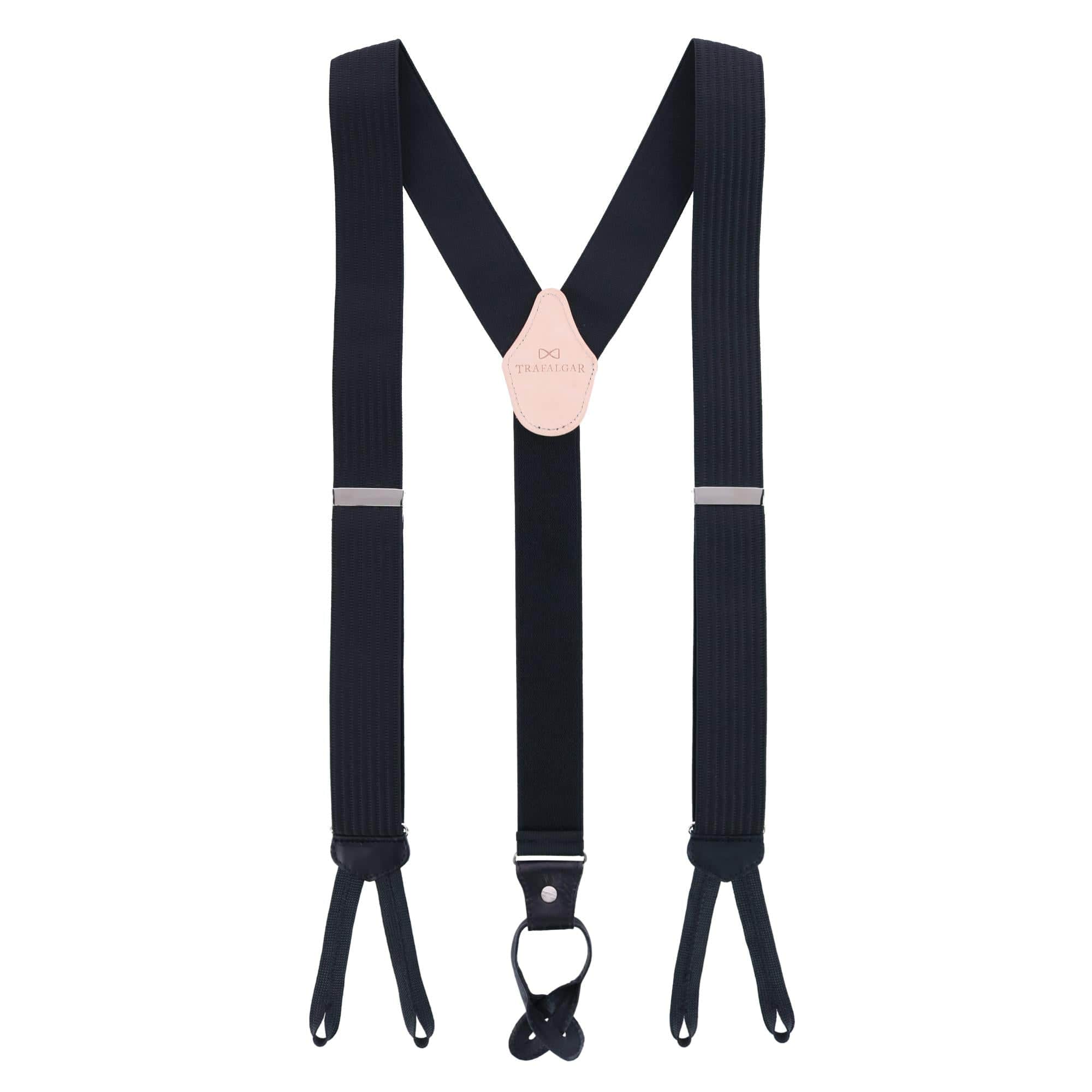 Regal 35mm Vertical Striped Formal End Braces - Black