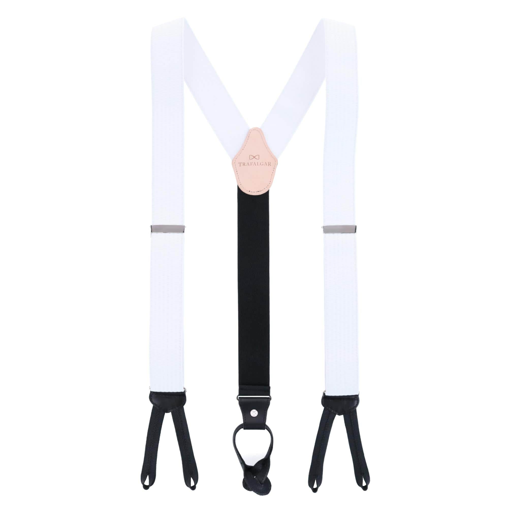 Regal 35mm Vertical Striped Formal End Braces - White