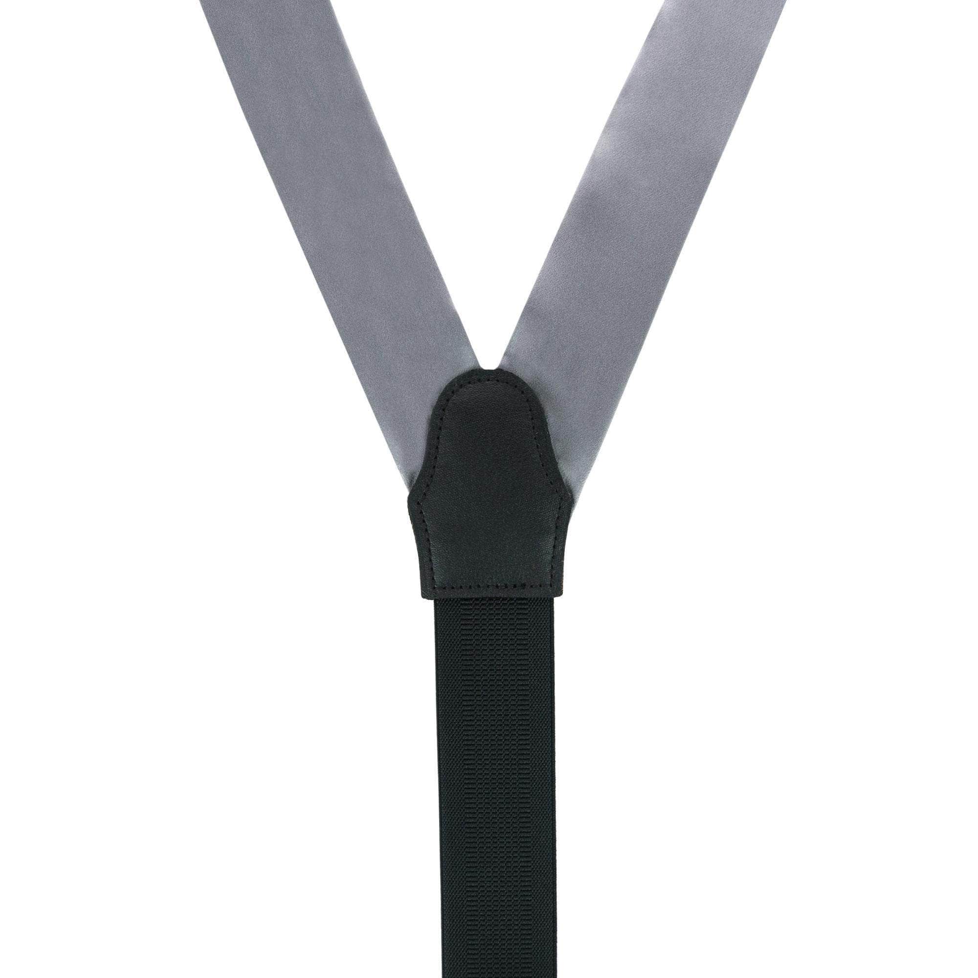 Sutton Solid Color Silk Formal End Braces 35mm Y-Back - Grey