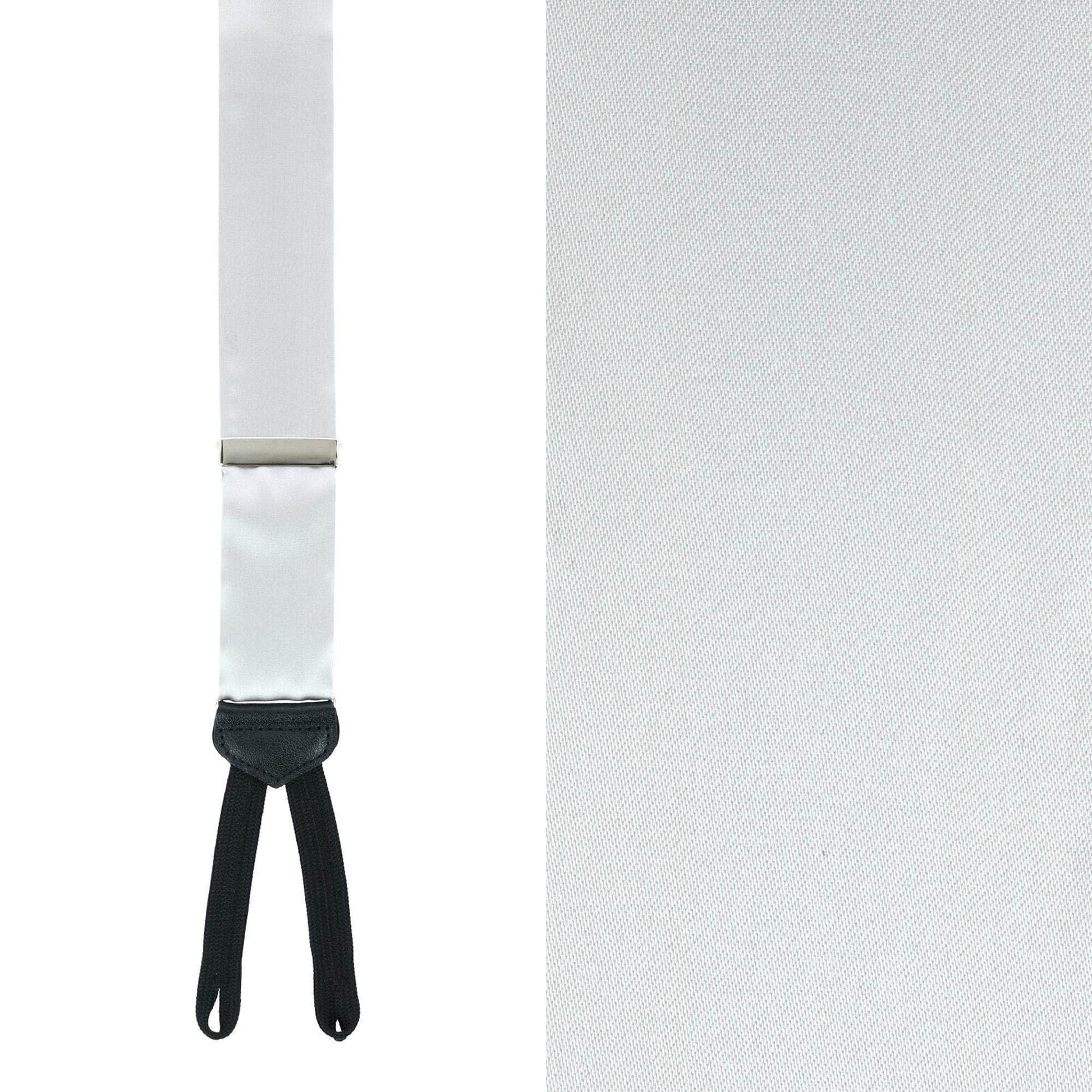 Sutton Solid Color Silk Formal End Braces 35mm Y-Back - Silver