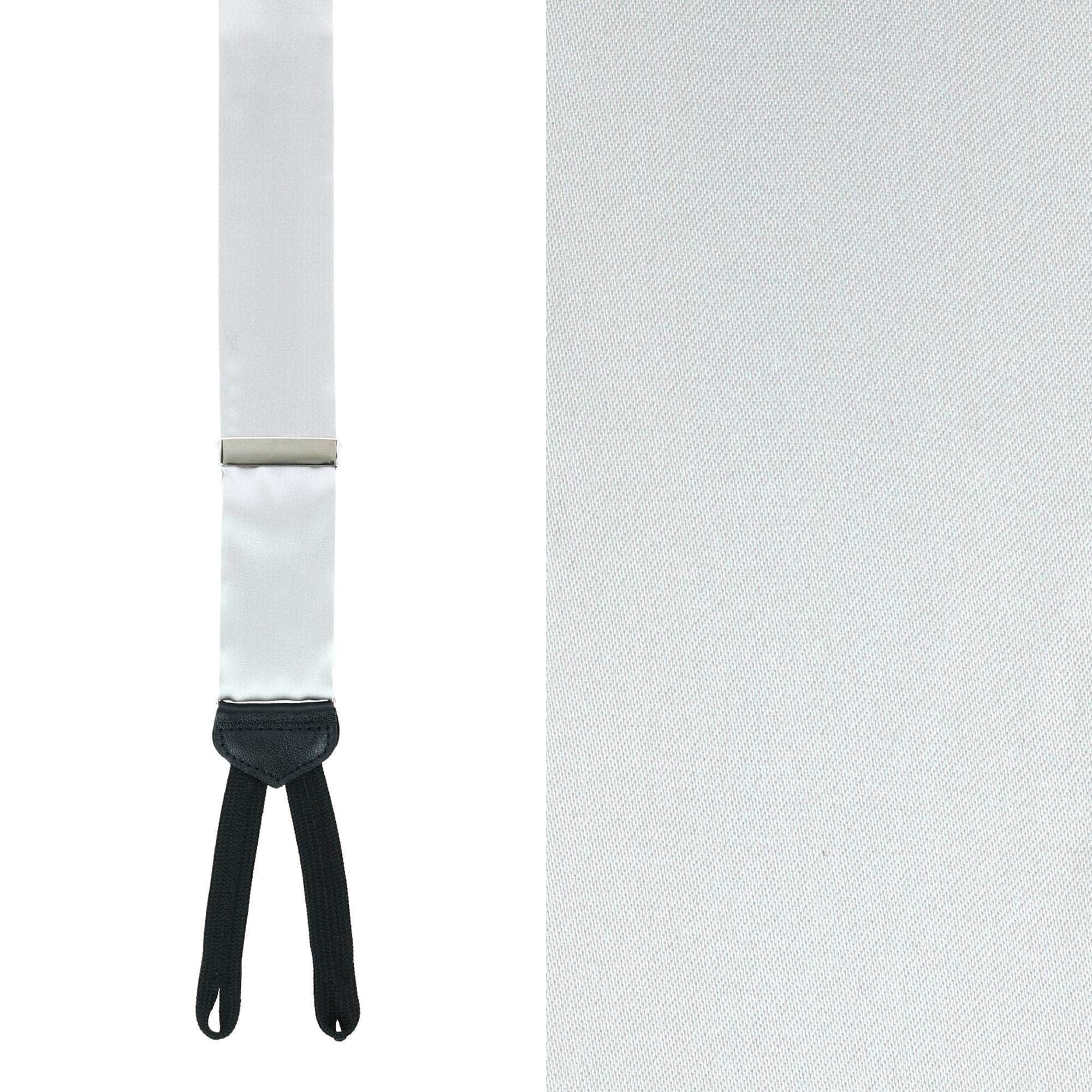 Sutton Solid Color Silk Formal End Braces 35mm Y-Back - Silver