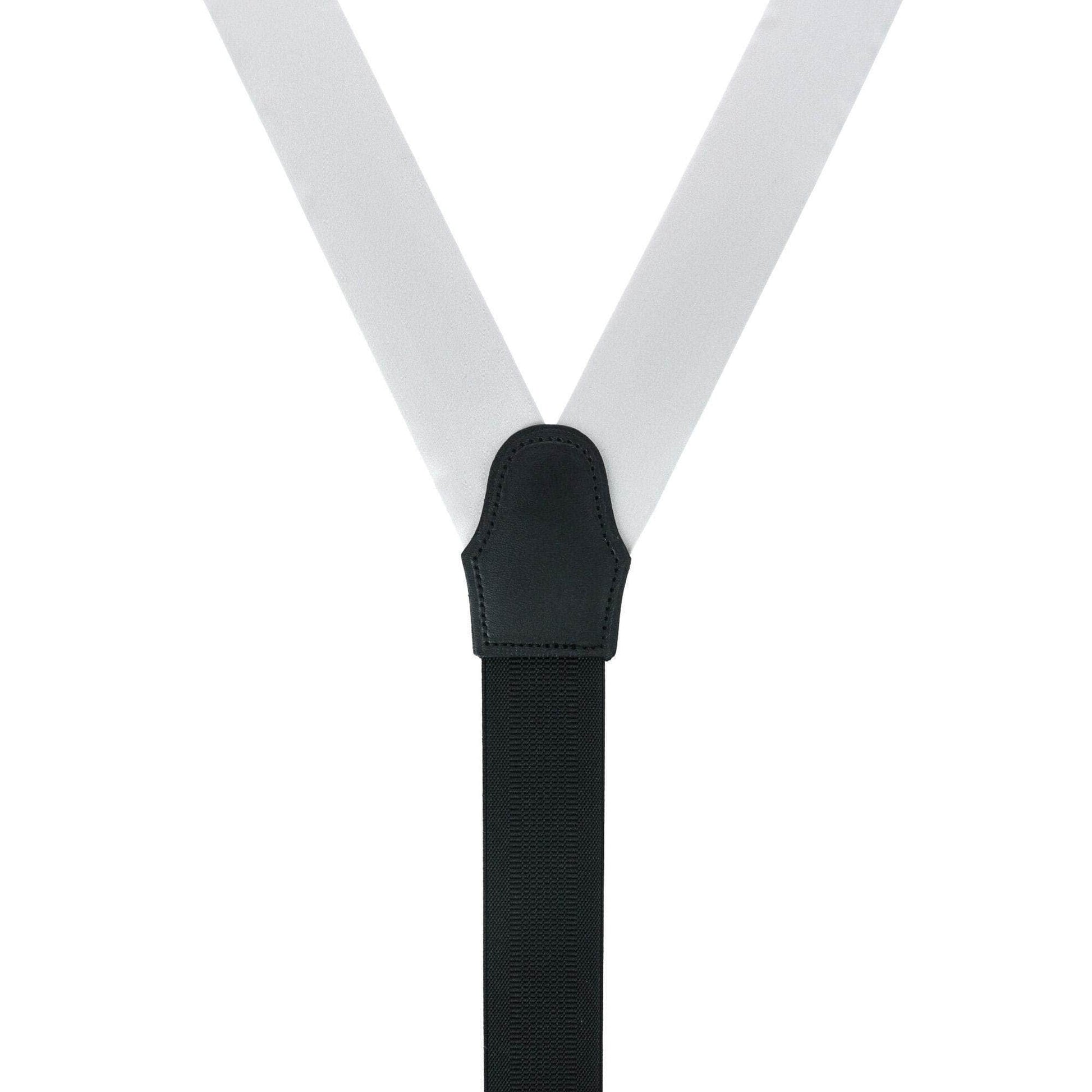 Sutton Solid Color Silk Formal End Braces 35mm Y-Back - Silver