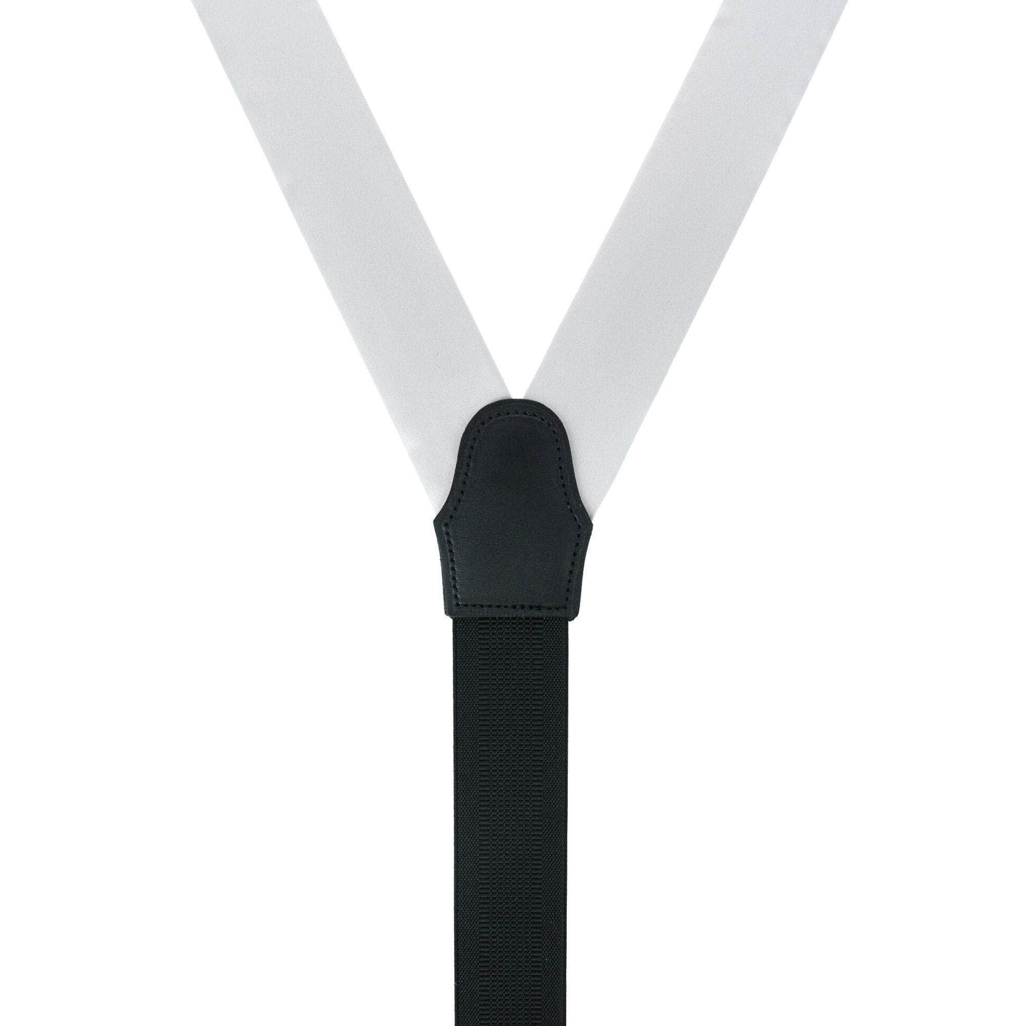 Sutton Solid Color Silk Formal End Braces 35mm Y-Back - Silver