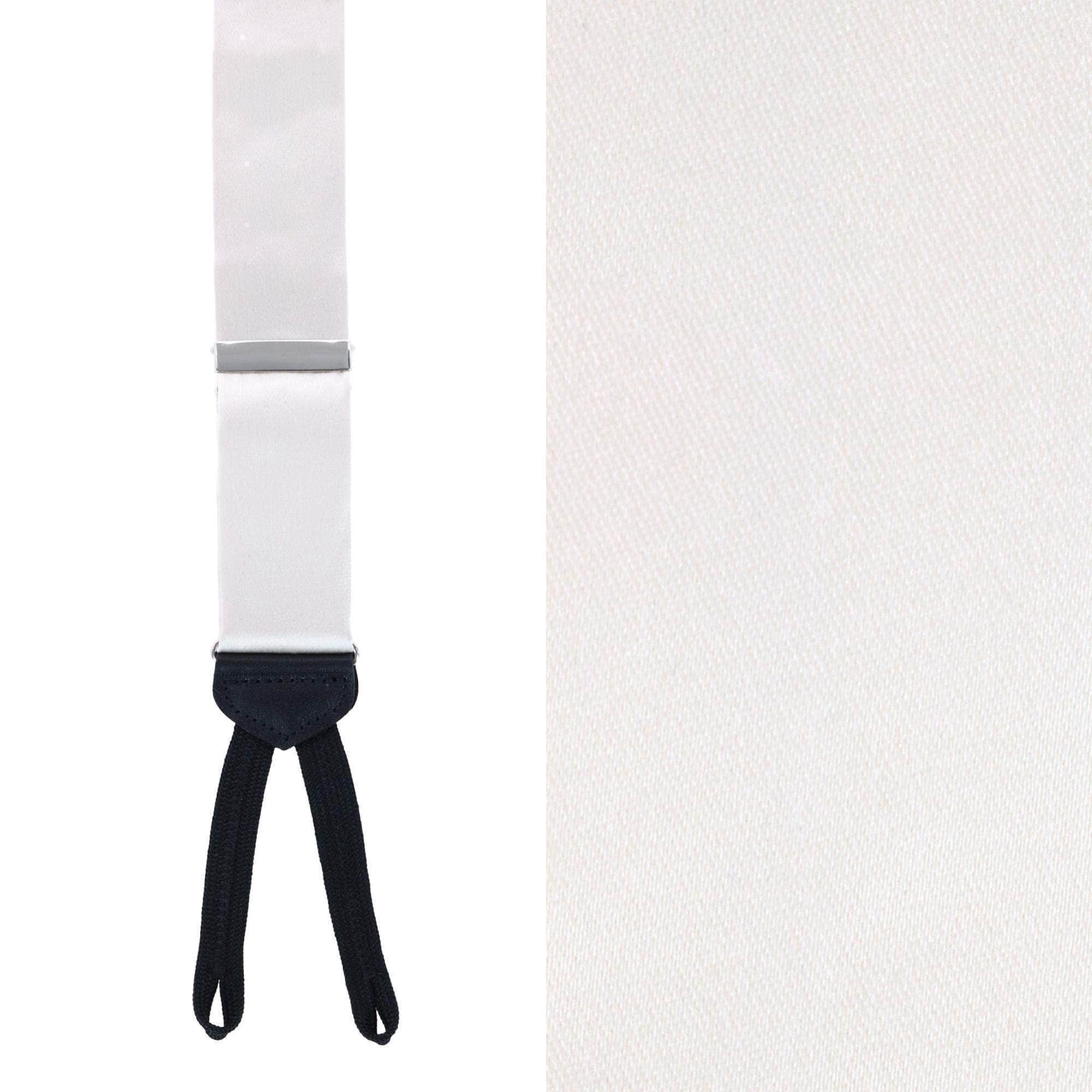 Sutton Solid Color Silk Formal End Braces 35mm Y-Back - Ivory