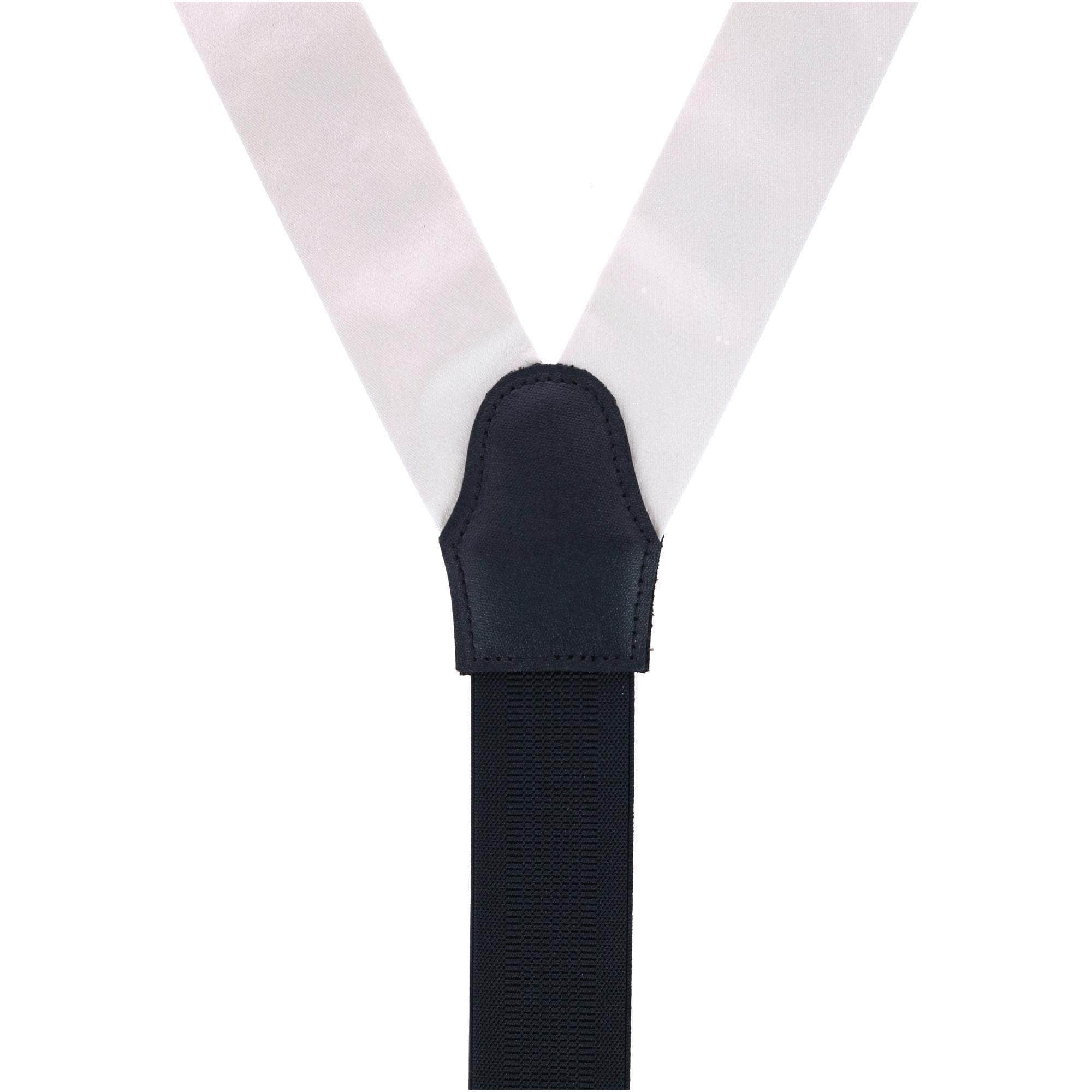 Sutton Solid Color Silk Formal End Braces 35mm Y-Back - Ivory