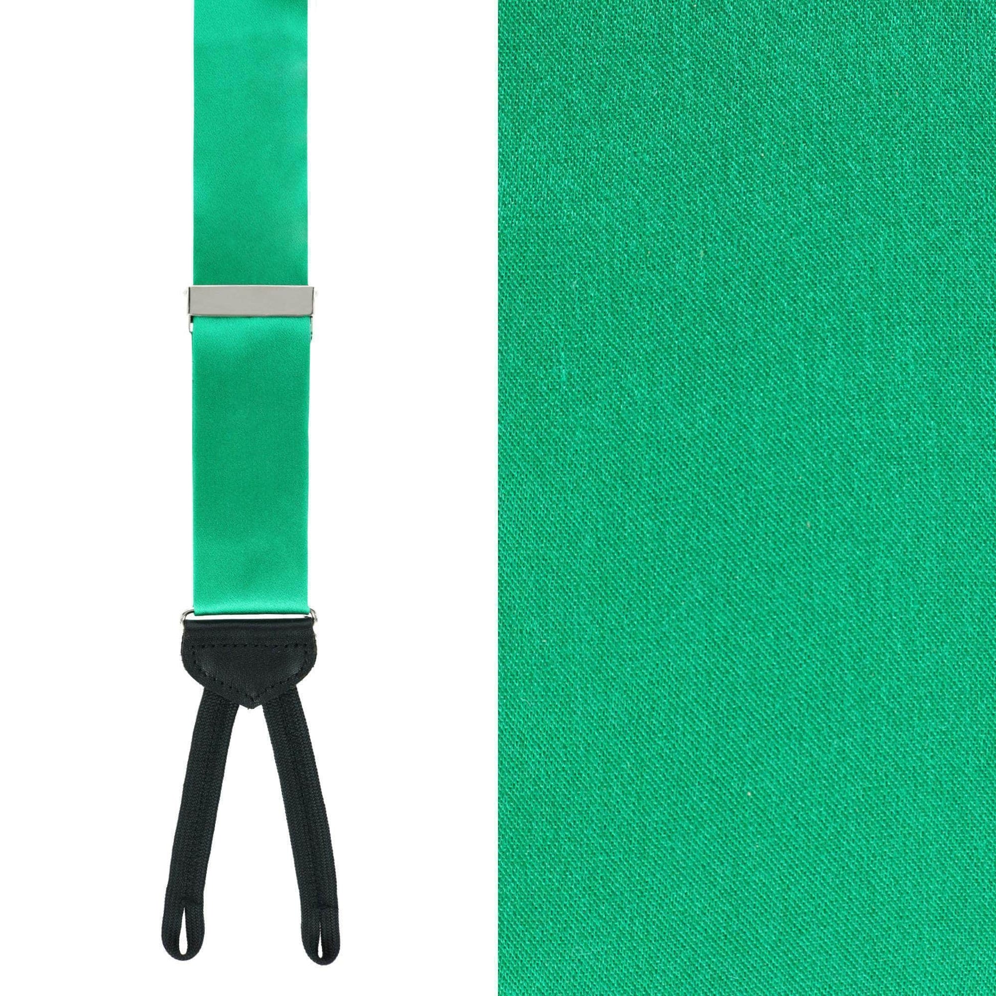 Sutton Solid Color Silk Formal End Braces 35mm Y-Back - Royal Green