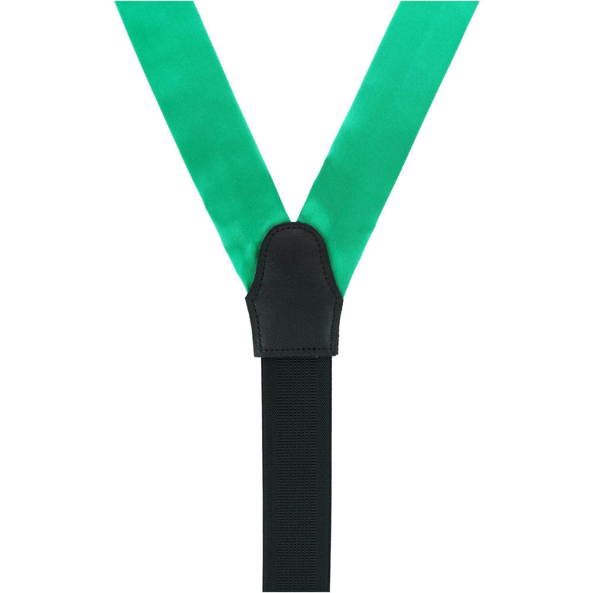 Sutton Solid Color Silk Formal End Braces 35mm Y-Back - Royal Green